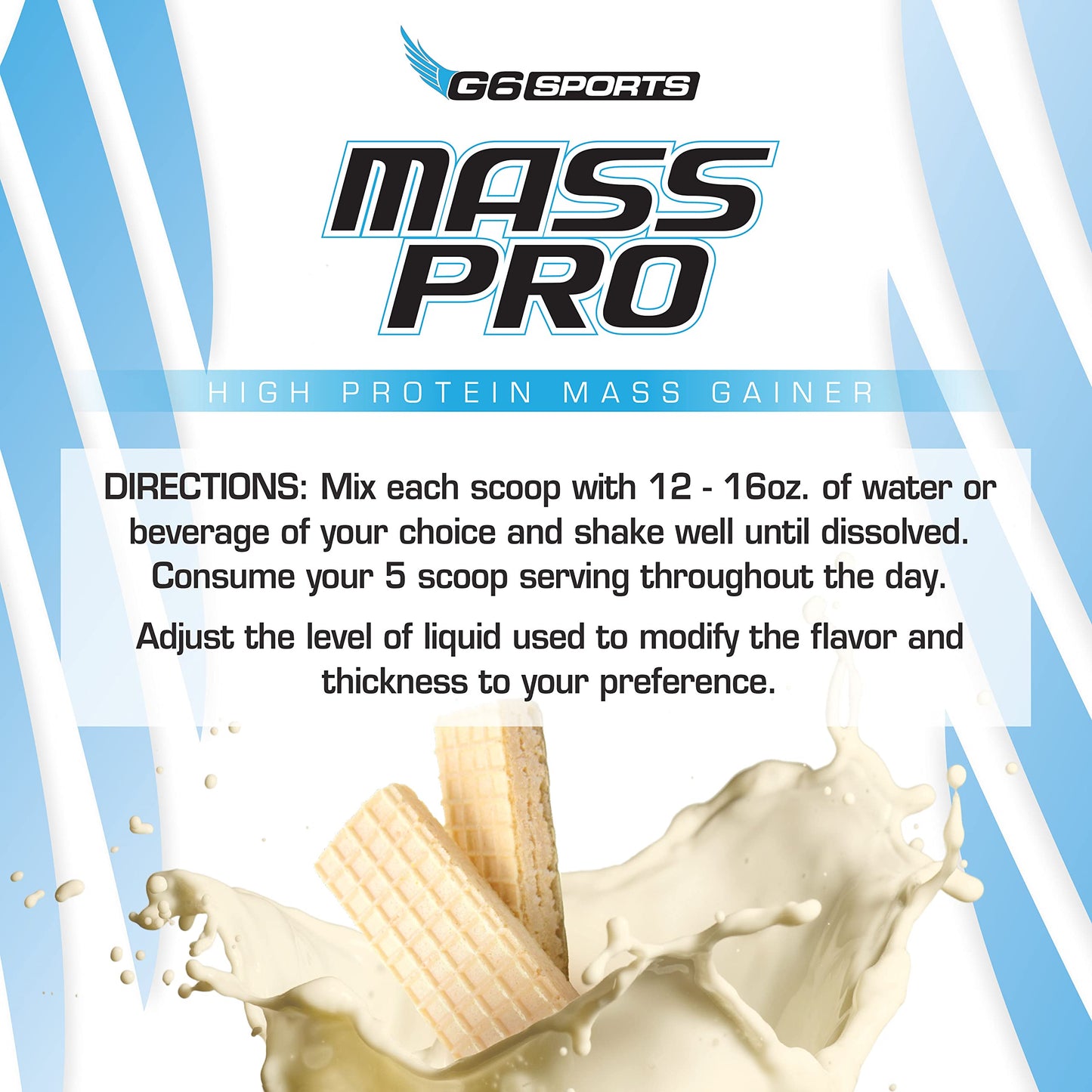 G6 Sports Mass Pro High Protein Mass Gainer Powder 108.16 oz