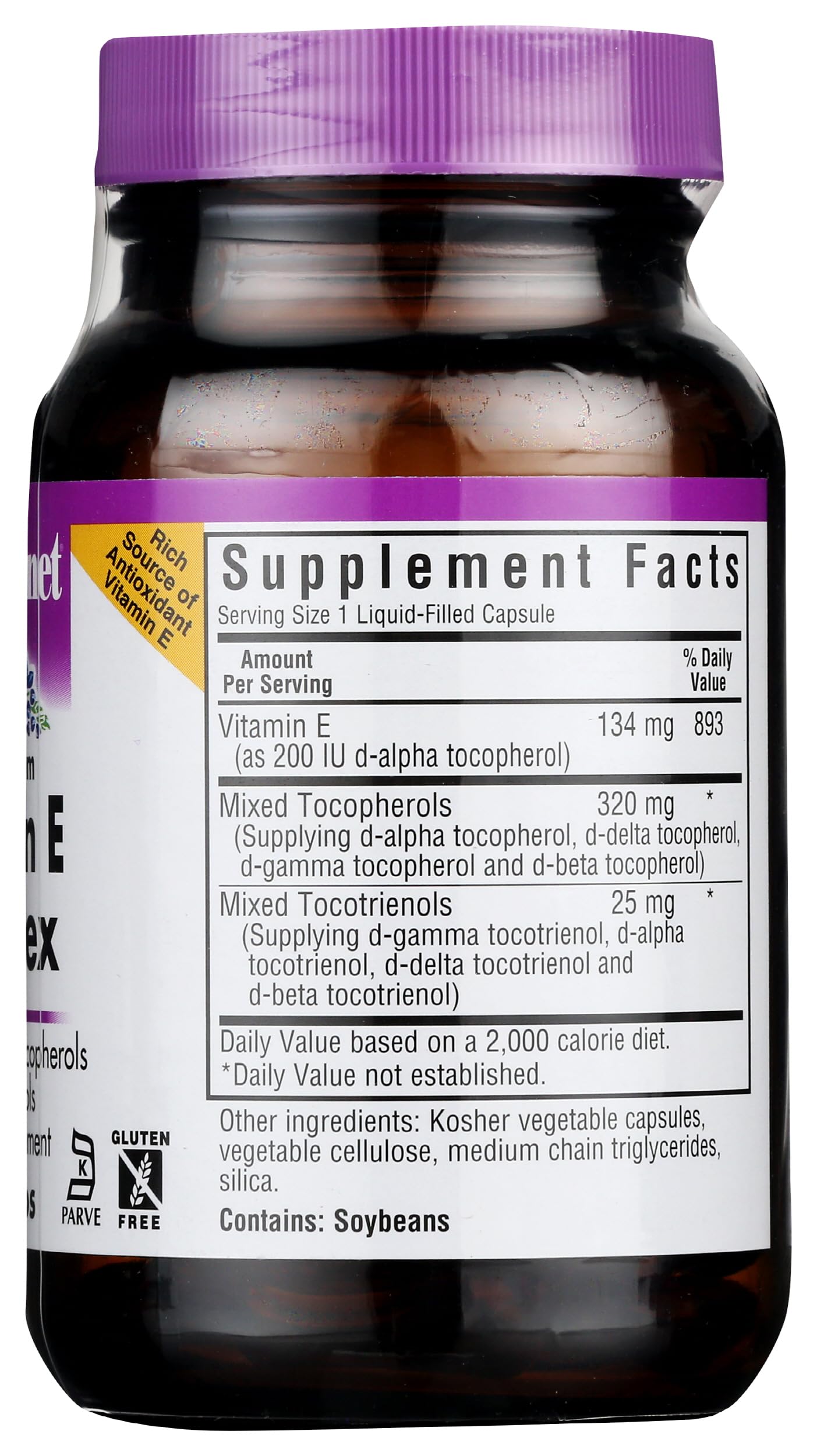 BlueBonnet Full Spectrum Natural Vitamin E Complex Capsules, 30 Count