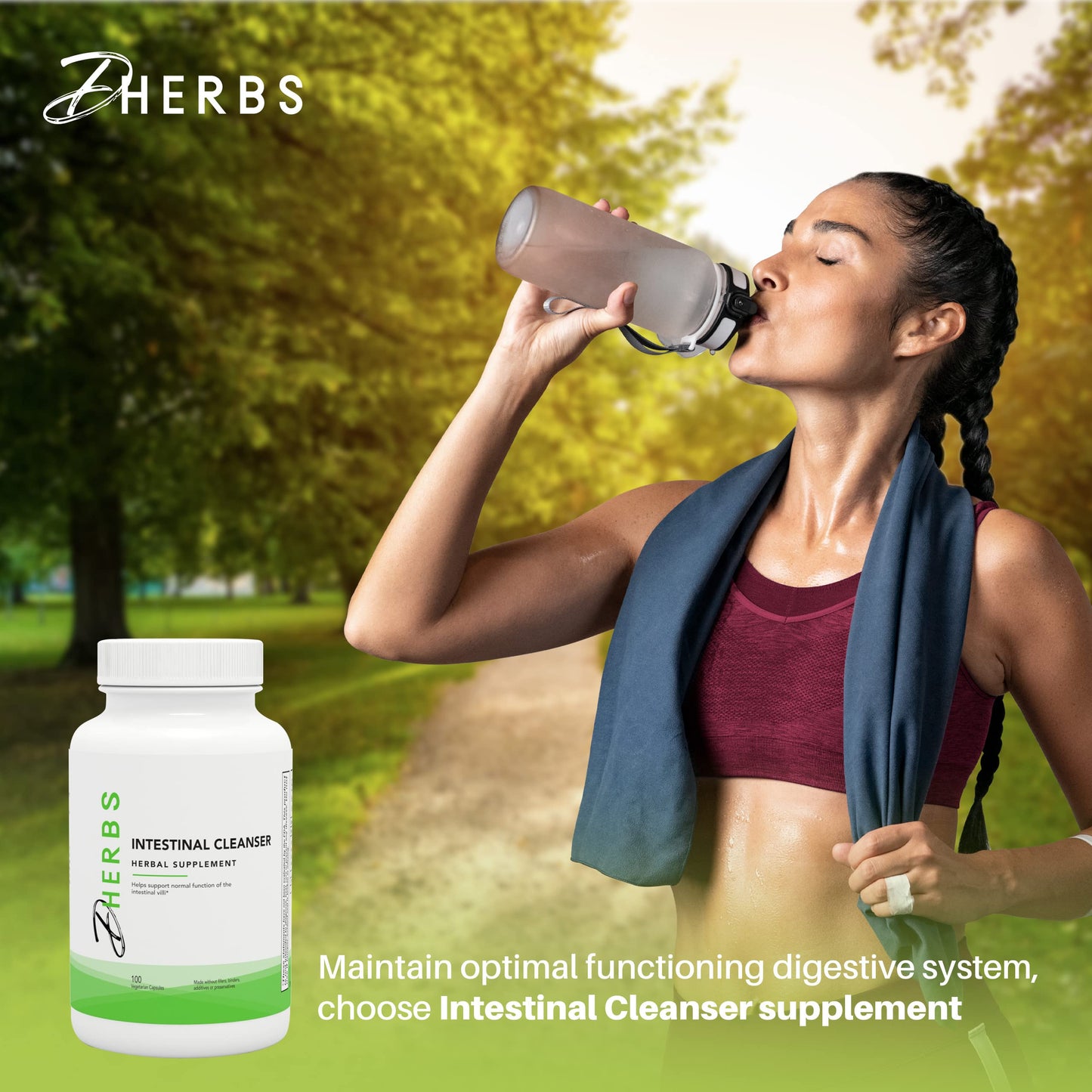 Dherbs Intestinal Cleanser Digestion Supplement 100 Capsules