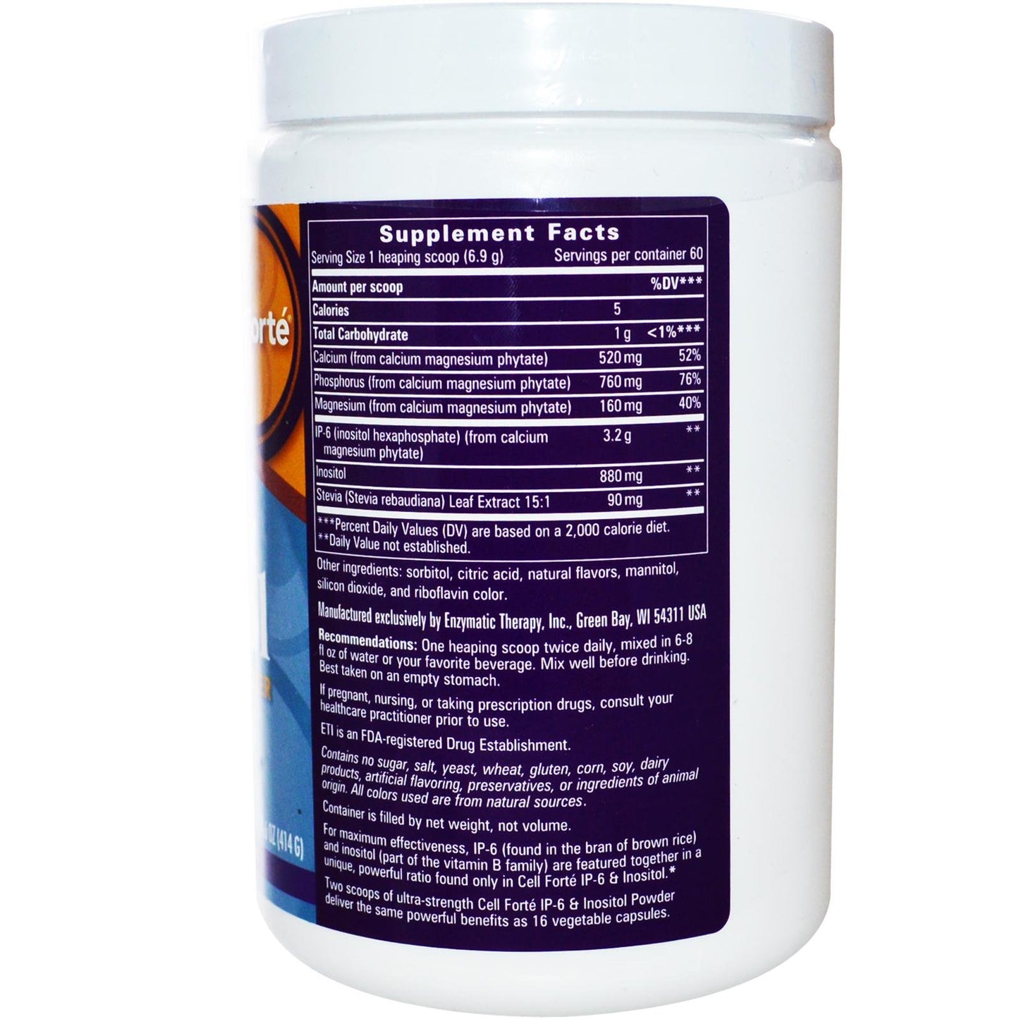 Enzymatic Therapy Cell Fort with IP-6 & Inositol Powder 14.6 oz