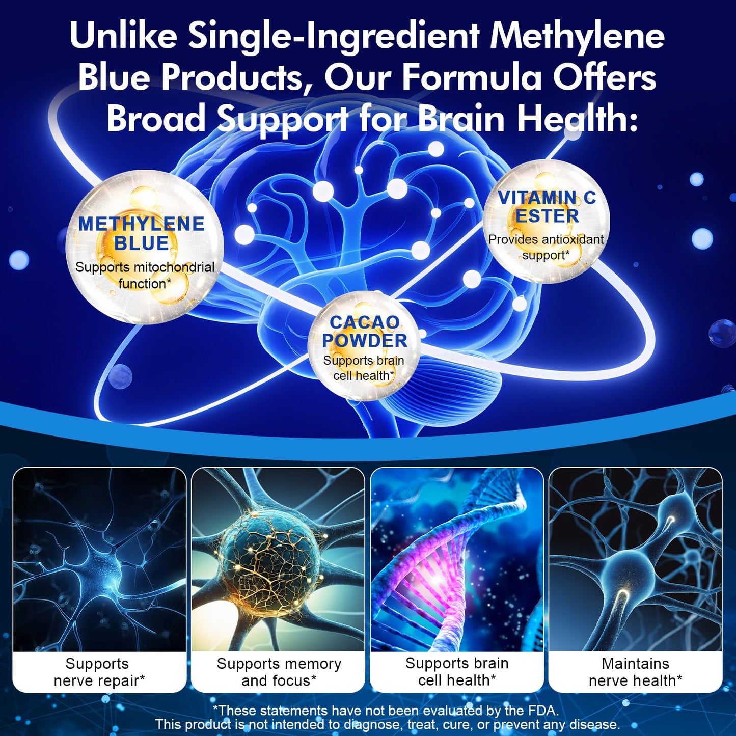 Feeliville Methylene Blue Capsules 60 Count