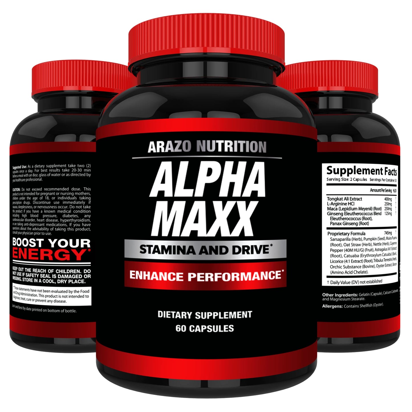 Arazo Nutrition Alphamaxx Health Supplement Capsules 60 Count