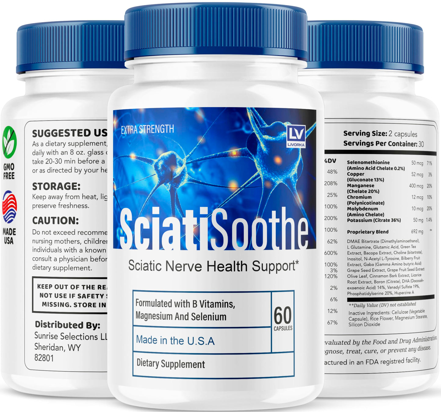 LIVORKA Sciatisoothe Capsules, 300 Capsules