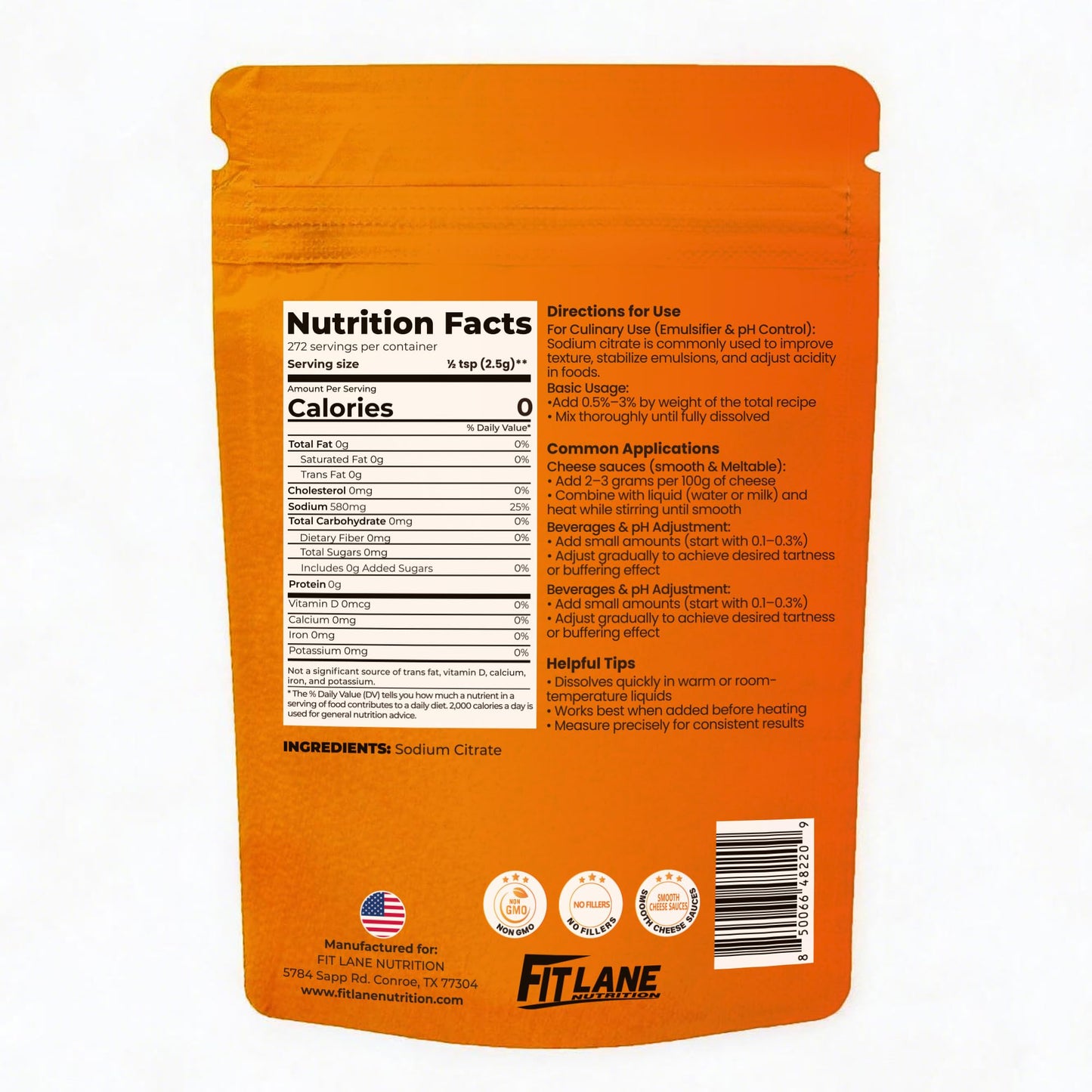 Fit Lane Nutrition Sodium Citrate Powder 24 oz