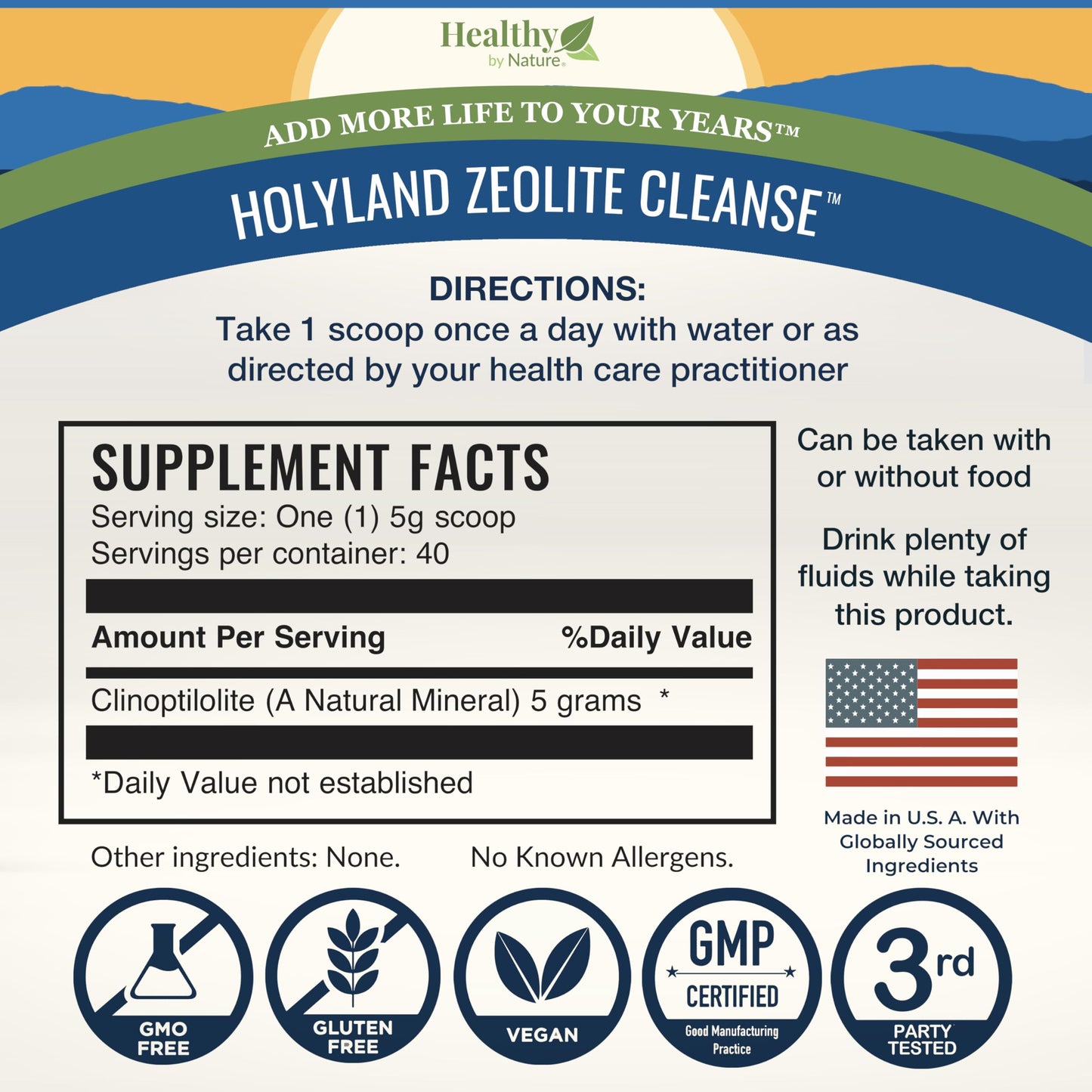Healthy by Nature HolyLand Zeolite Cleanse - Zeolite Detox Powder, 7.05 oz