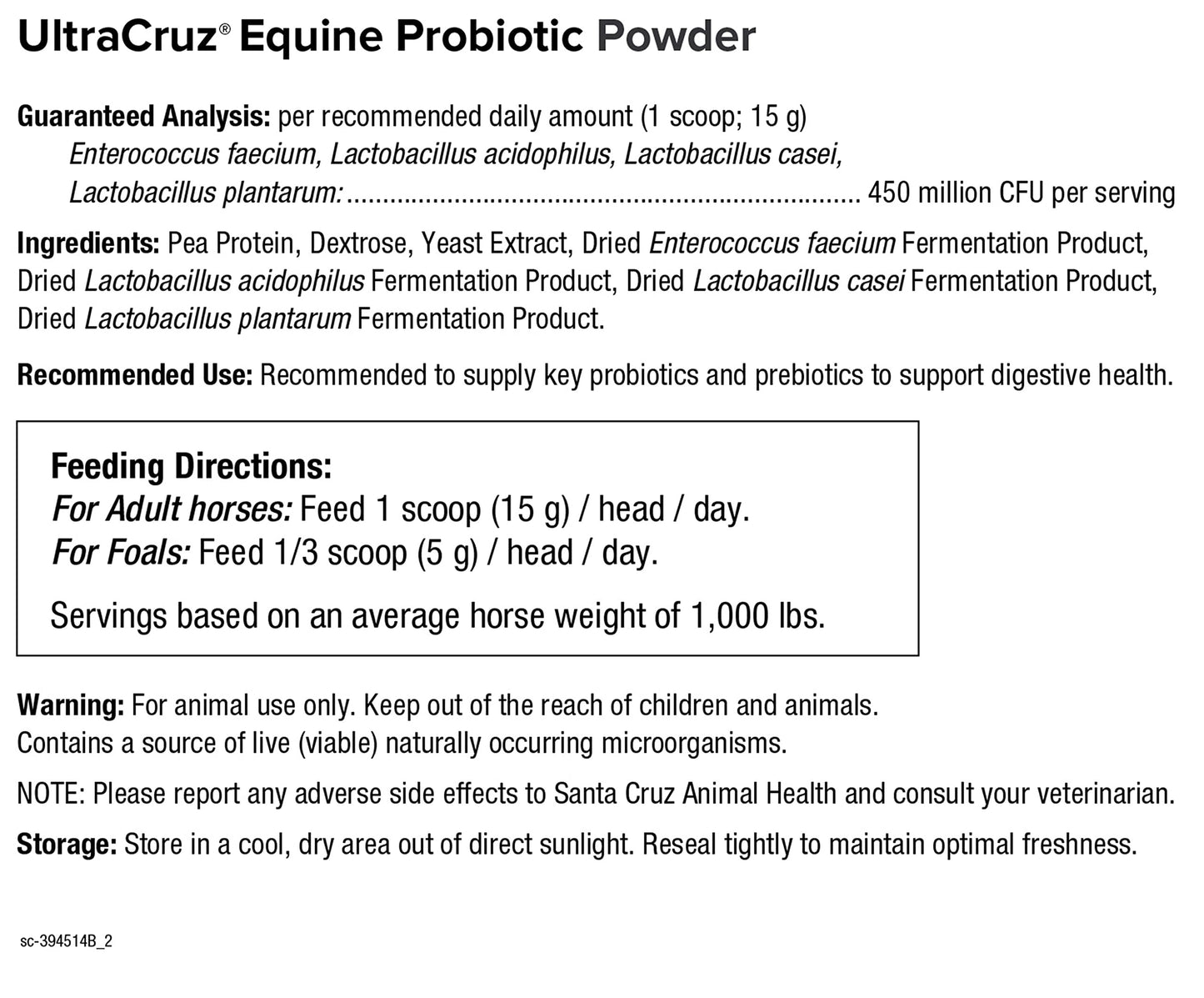 UltraCruz Equine Probiotic Powder 5 lb