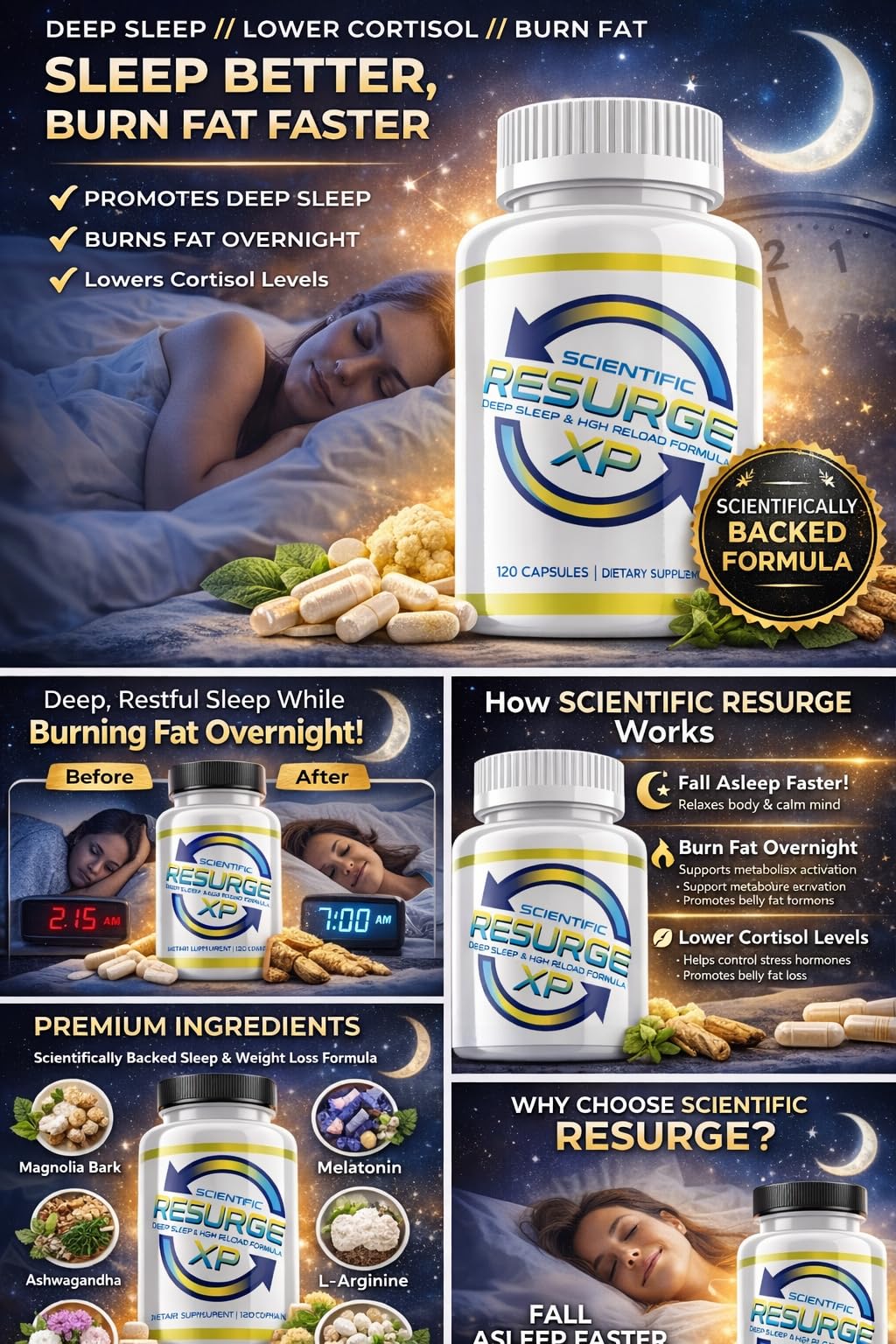 Alpha Pure Scientific Resurge XP Deep Sleep Support Formula 120 Capsules