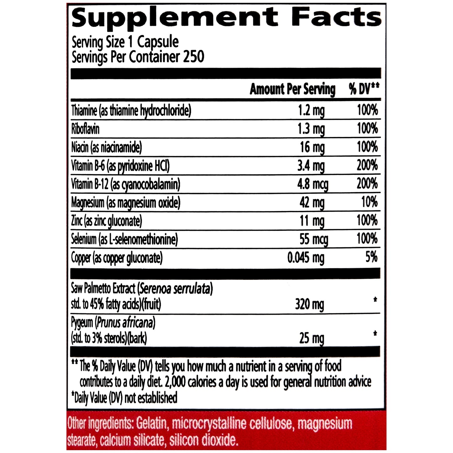 Urinozinc Classic Prostate Supplement for Men Capsule 250 Count