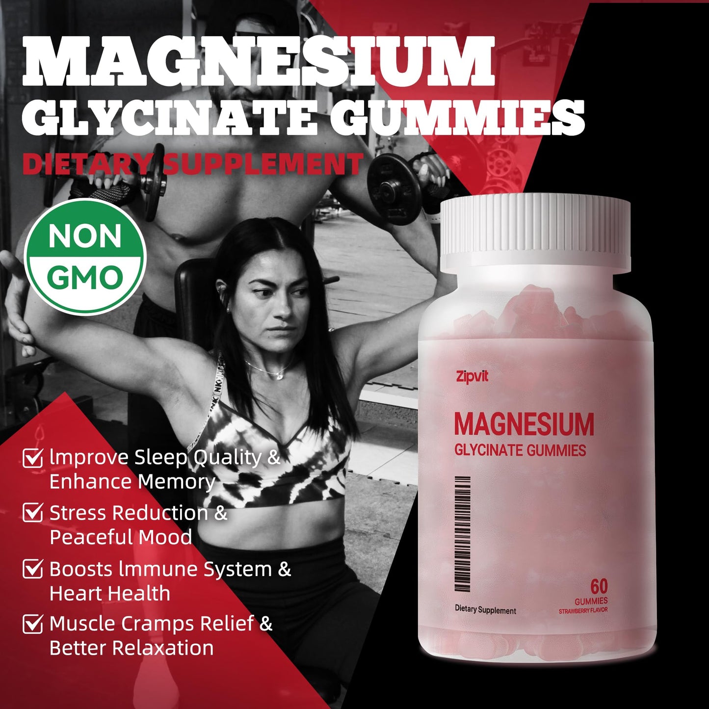 Zipvit Magnesium Glycinate Gummies 1000mg, 120 Gummies