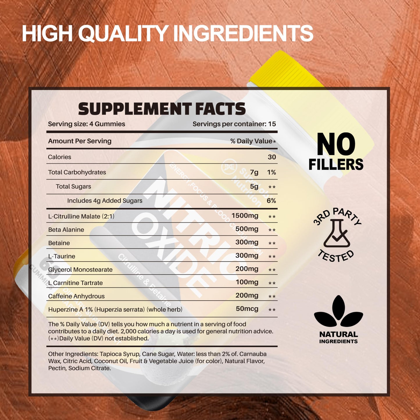 MEGNETA Nitric Oxide Supplements for Men - Citrulline Malate, Mg Beta Alanine, Betaine - 60 Capsules