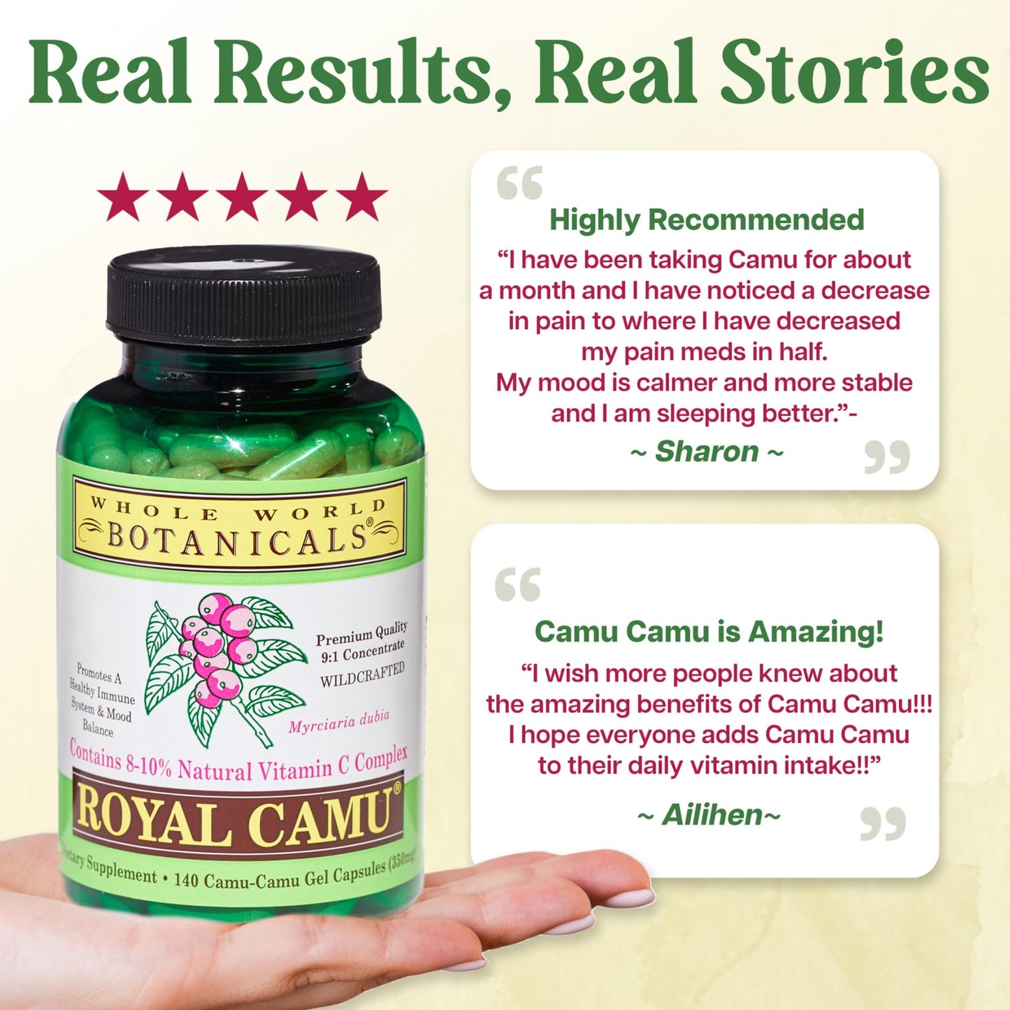 Whole World Botanicals Royal Camu Capsules, 140 Count