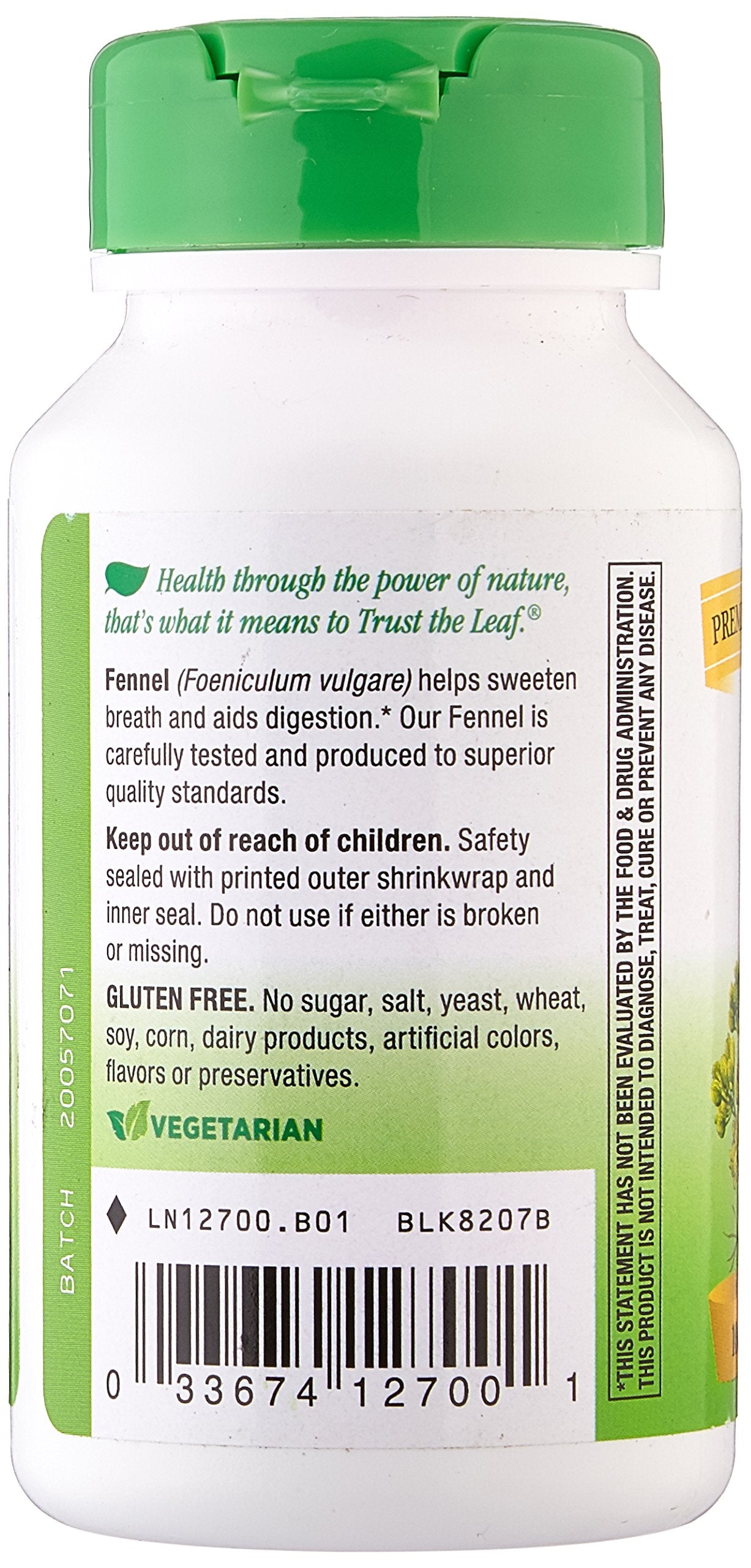 Nature's Way Fennel Seed Capsule, 100 Capsules
