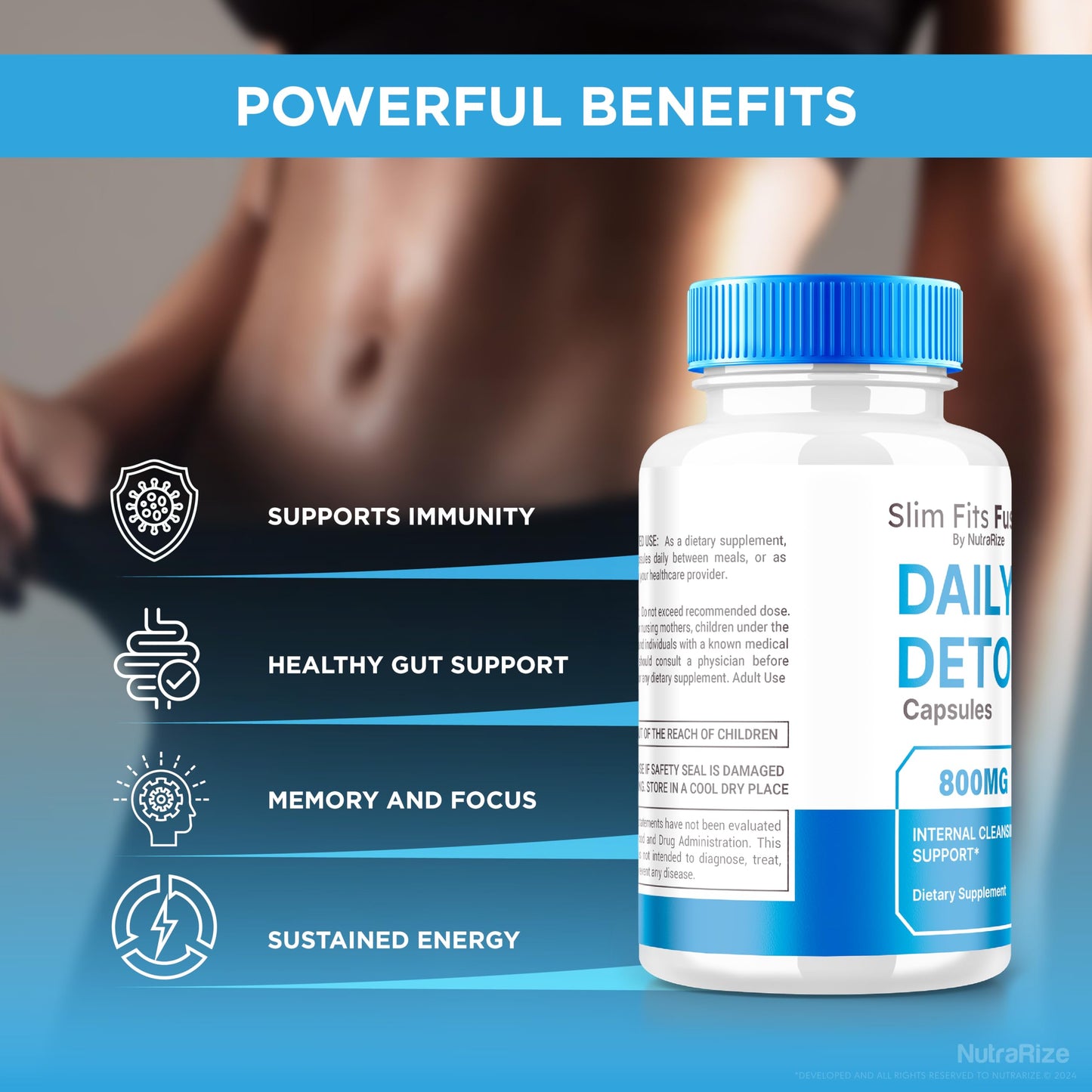 NutraRize Slim Fits Fusion Capsules, Daily Detox & Weight Loss Formula, 120 Capsules