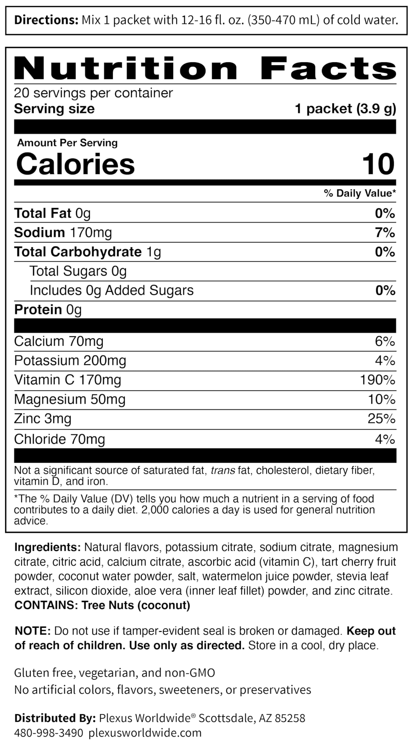 Plexus Hydrate Blueberry Acai Powder, Pack of 20
