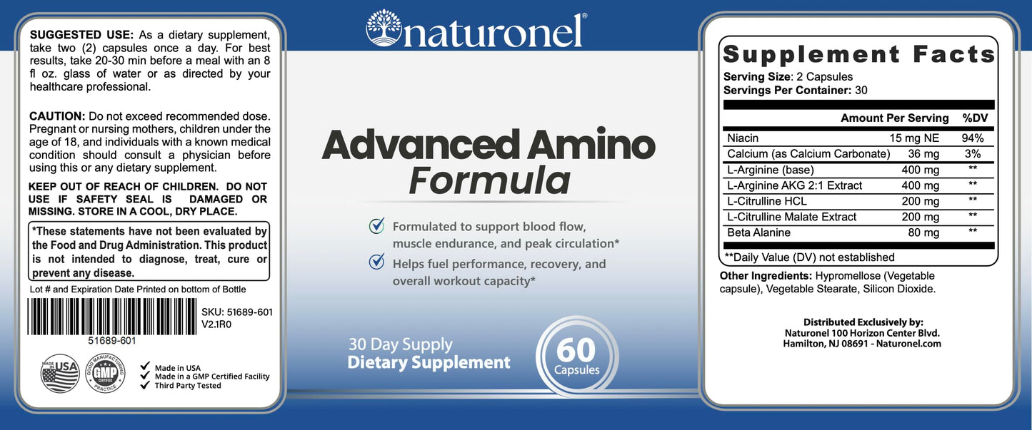 Naturonel Advanced Amino Formula Capsule 60 Count
