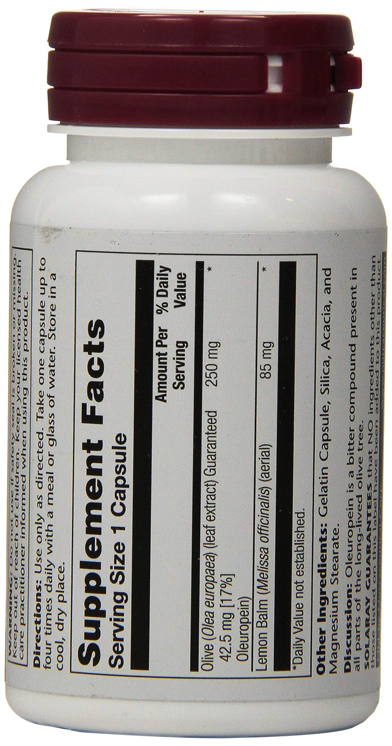 Solaray Olive Leaf Extract 250 mg Capsules 60 Count
