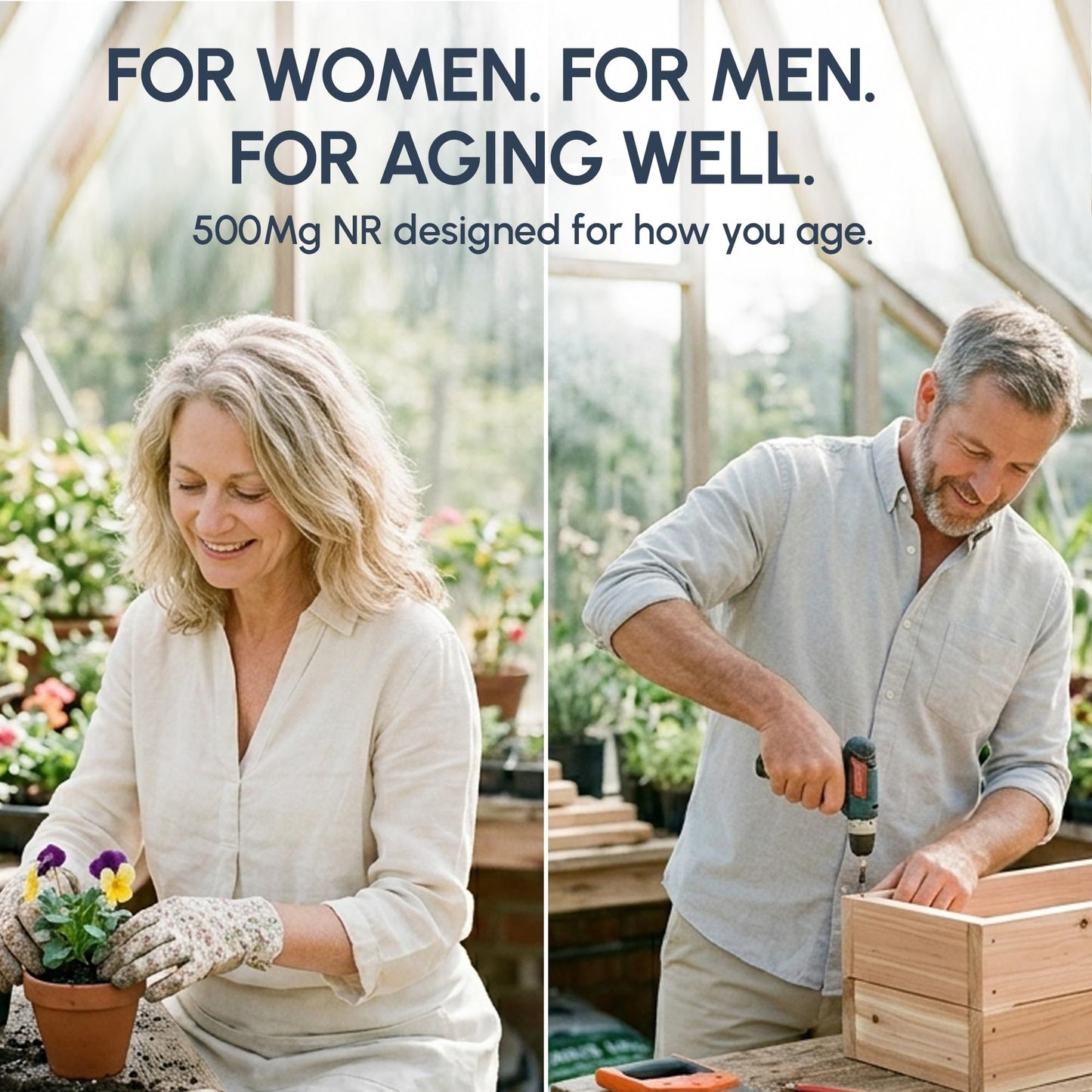 RYOS NAD+ Supplement for Women & Men – 500mg Nicotinamide Riboside (NR) with Resveratrol & Quercetin, Capsule, 60 Capsules