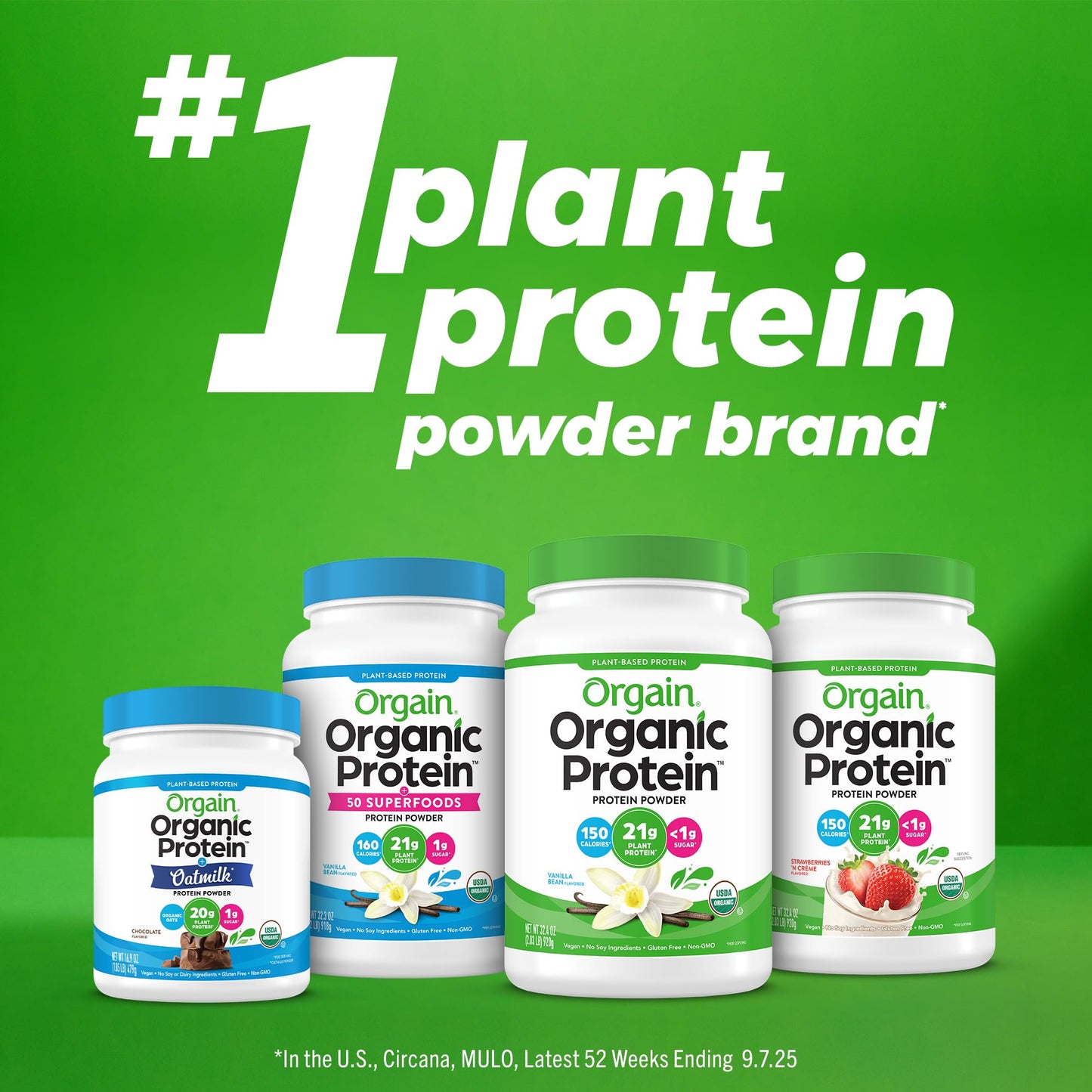 Orgain Organic Vegan Protein + 50 Superfoods Powder, Creamy Chocolate Fudge, 2.02 lb