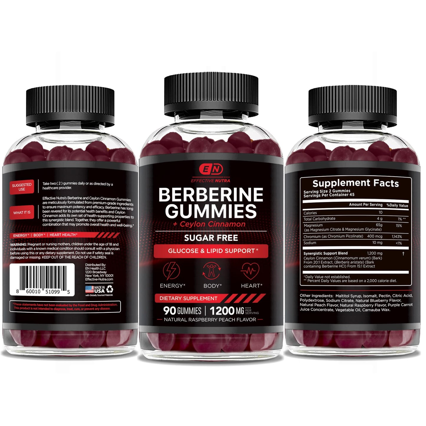 Effective Nutra Berberine Gummies with Ceylon Cinnamon 90 Count