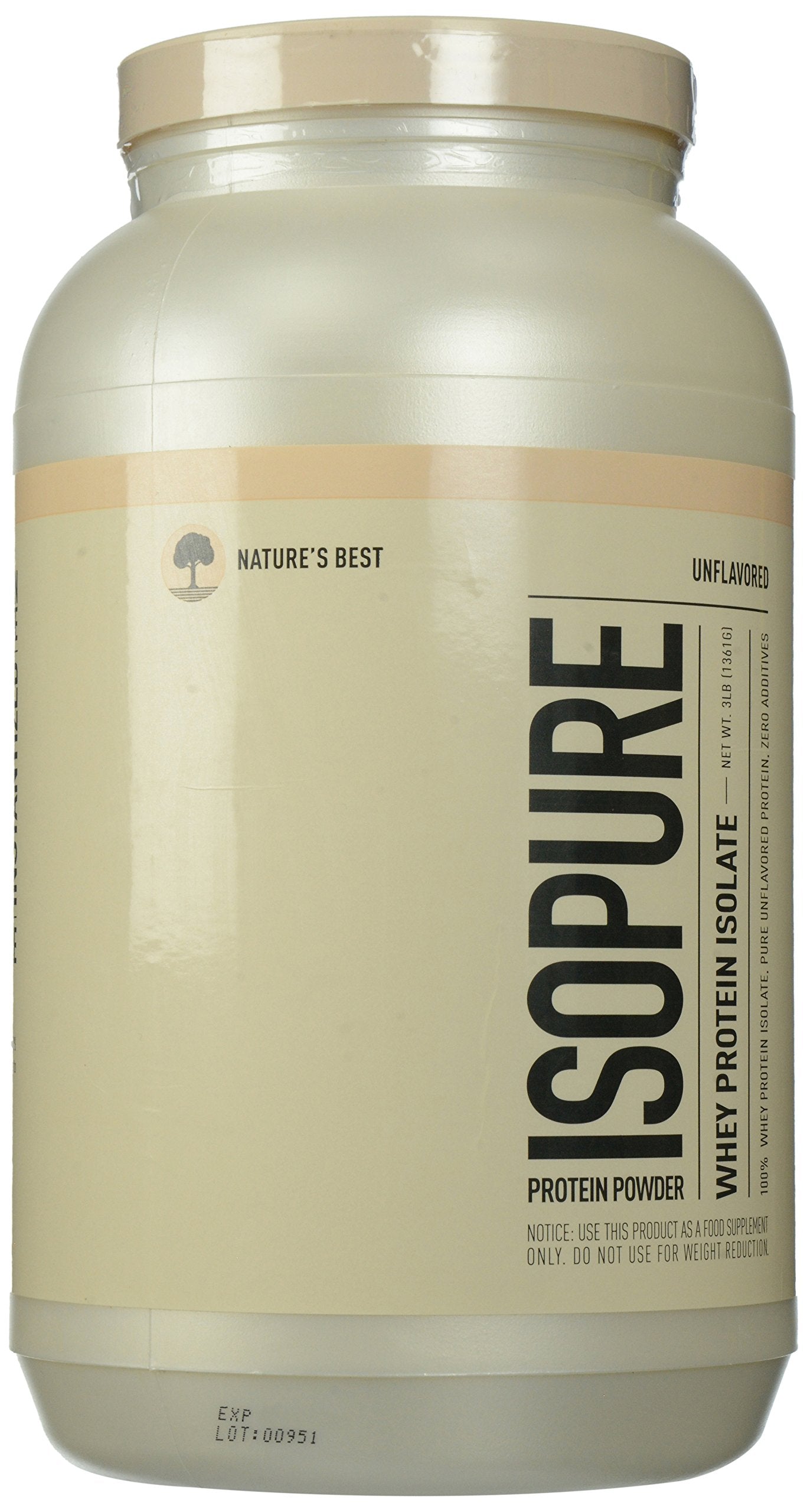 Isopure Whey Protein Isolate Powder, Unflavored, 48 Servings