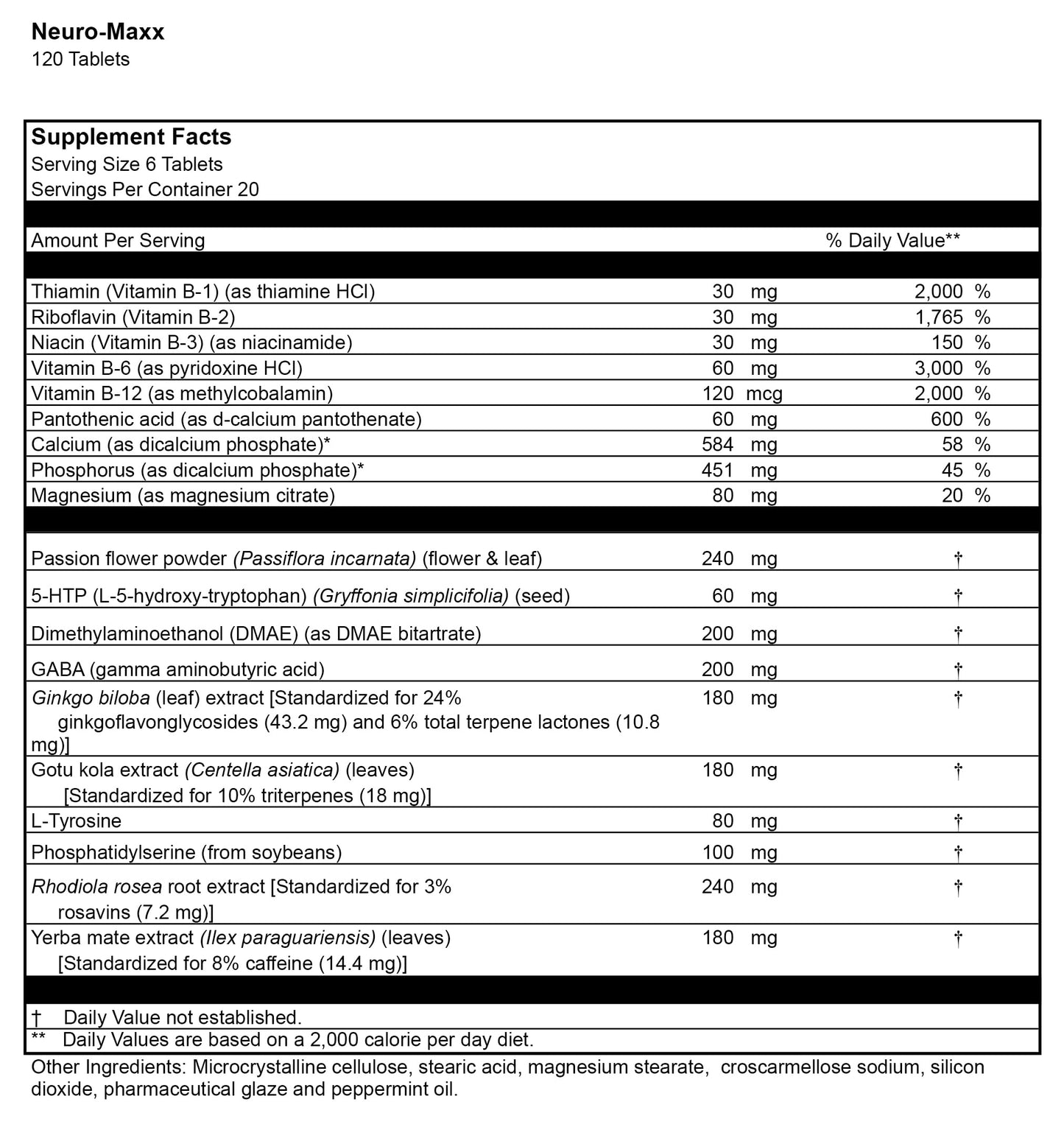 Dr. Venessa's Formulas Neuro-Maxx Tablets 120