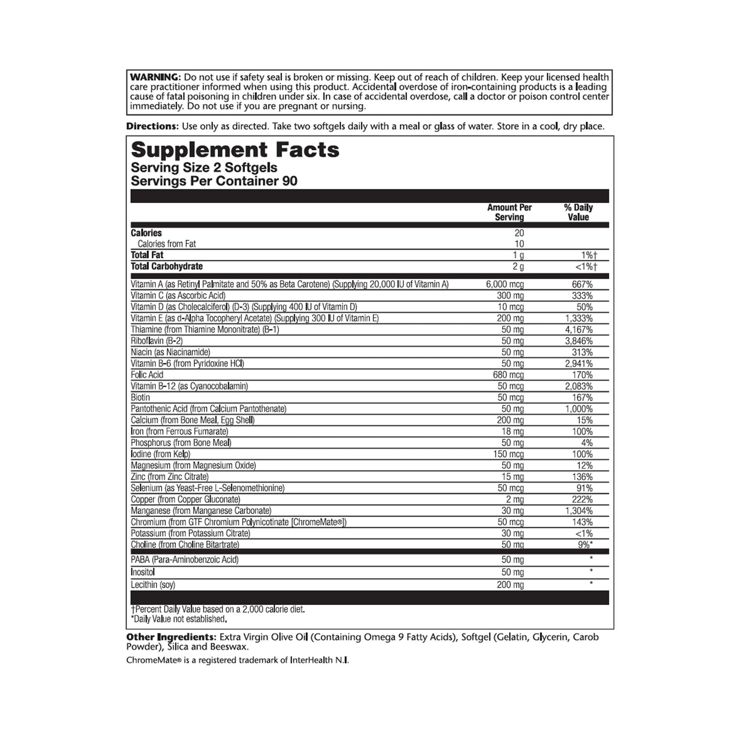 SOLARAY Provide Multivitamin Two Daily Capsule 180 Count