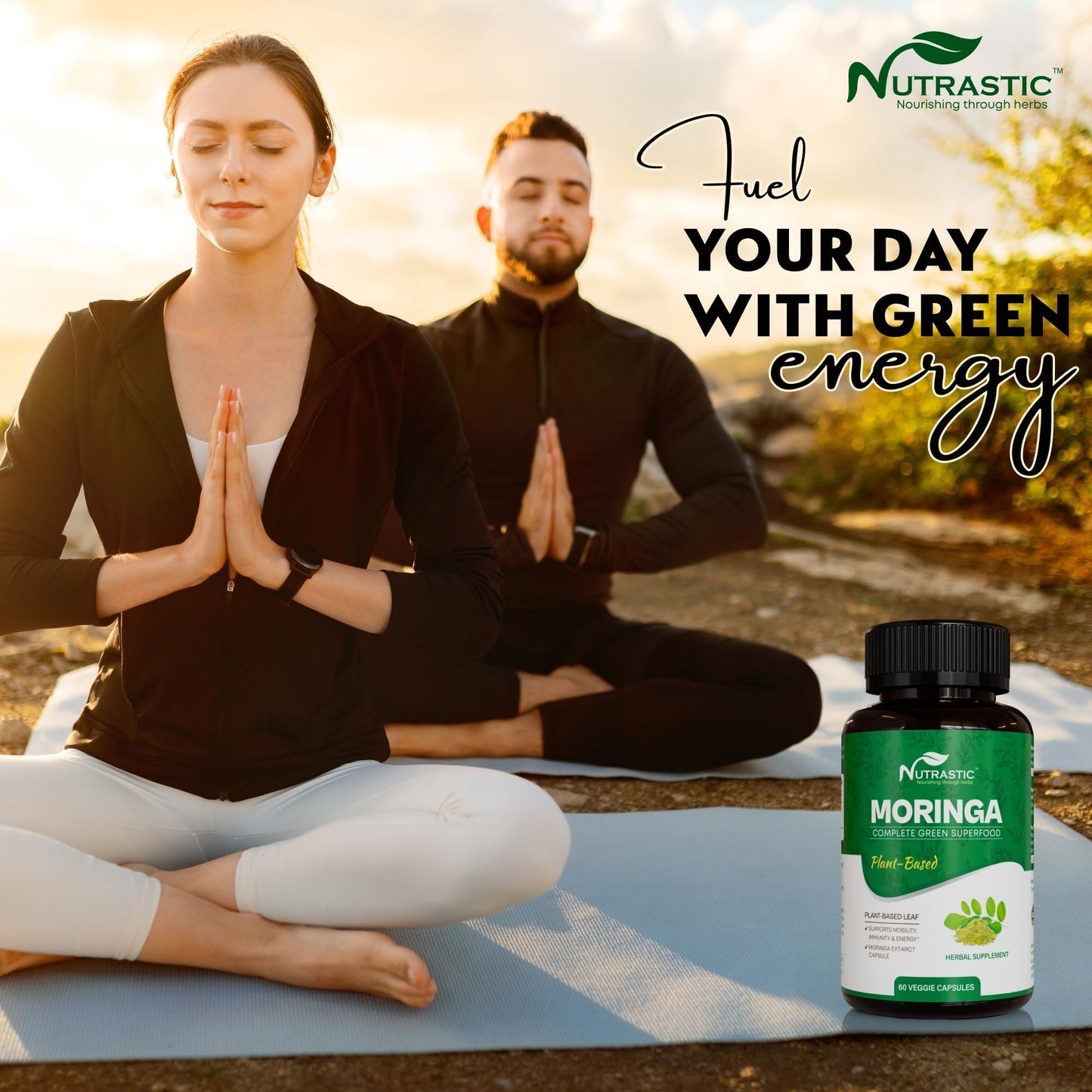 Nutrastic Organic Moringa Supplement 500mg Capsules, 60 Count