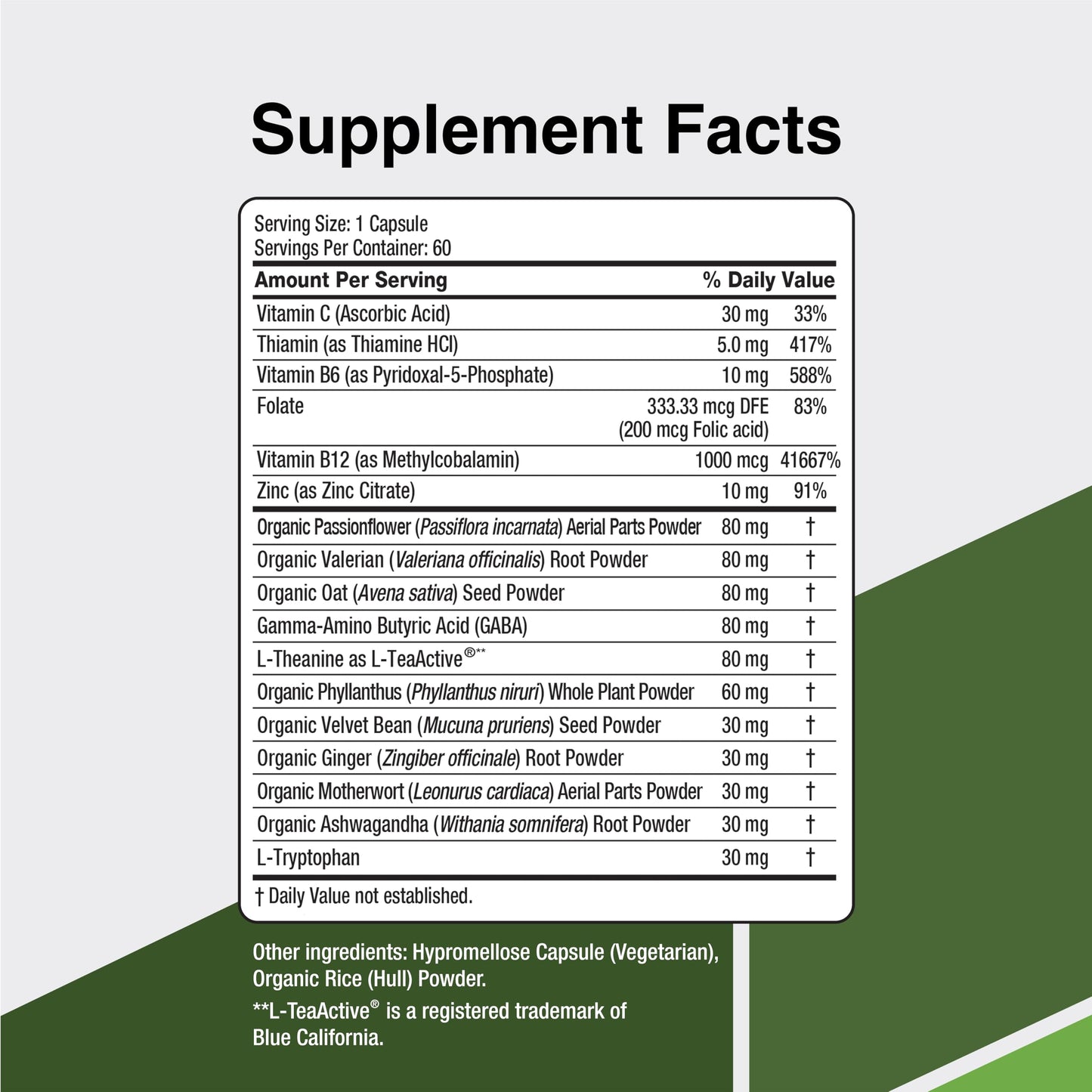 Vitamin Support CalmSupport: Stress & Relaxation Support Capsules, 60 Capsules