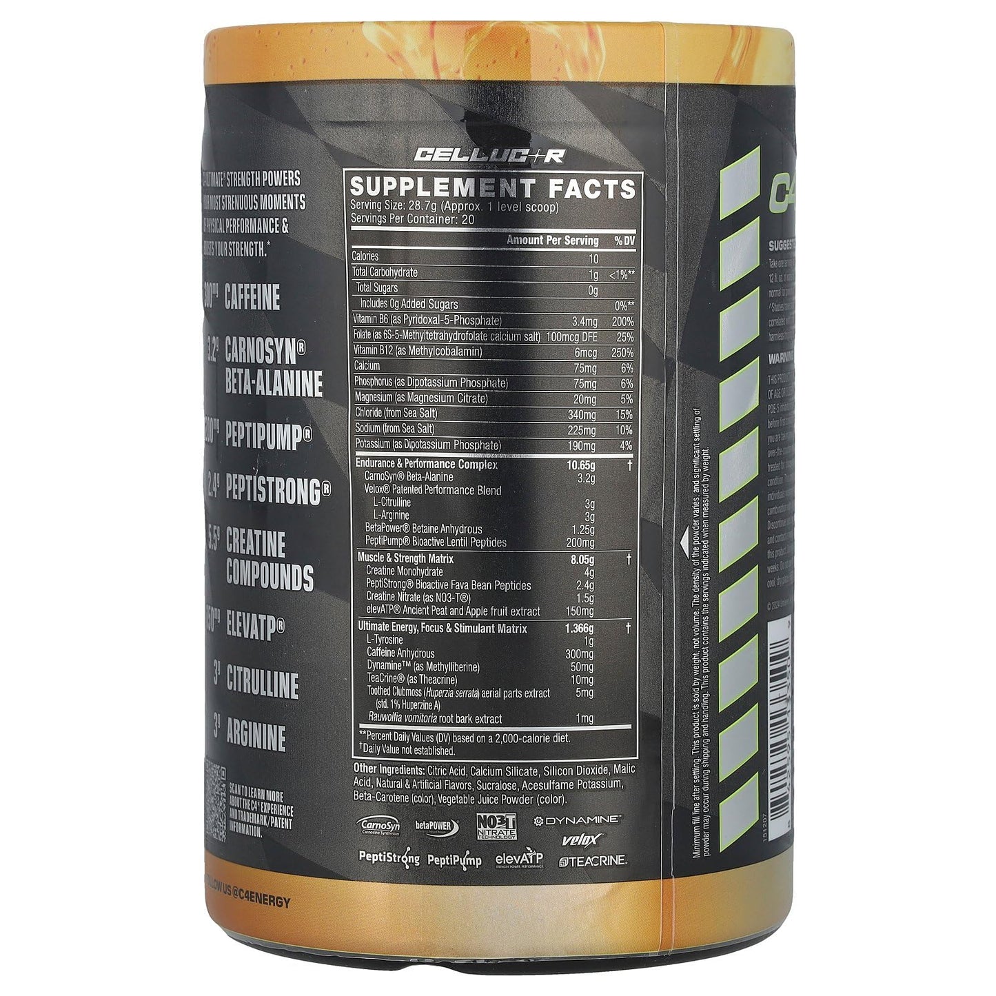 C4 Ultimate Strength Pre Workout Powder, 20 Servings