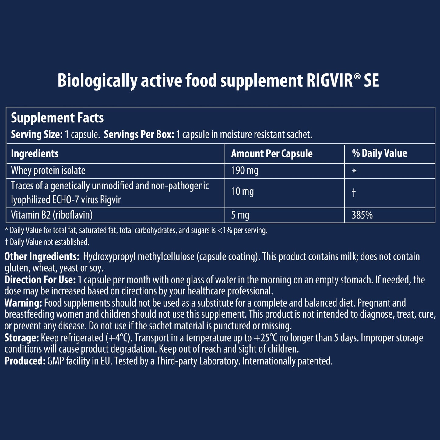 RIGVIR SE Immune Support Capsule, 1 Count