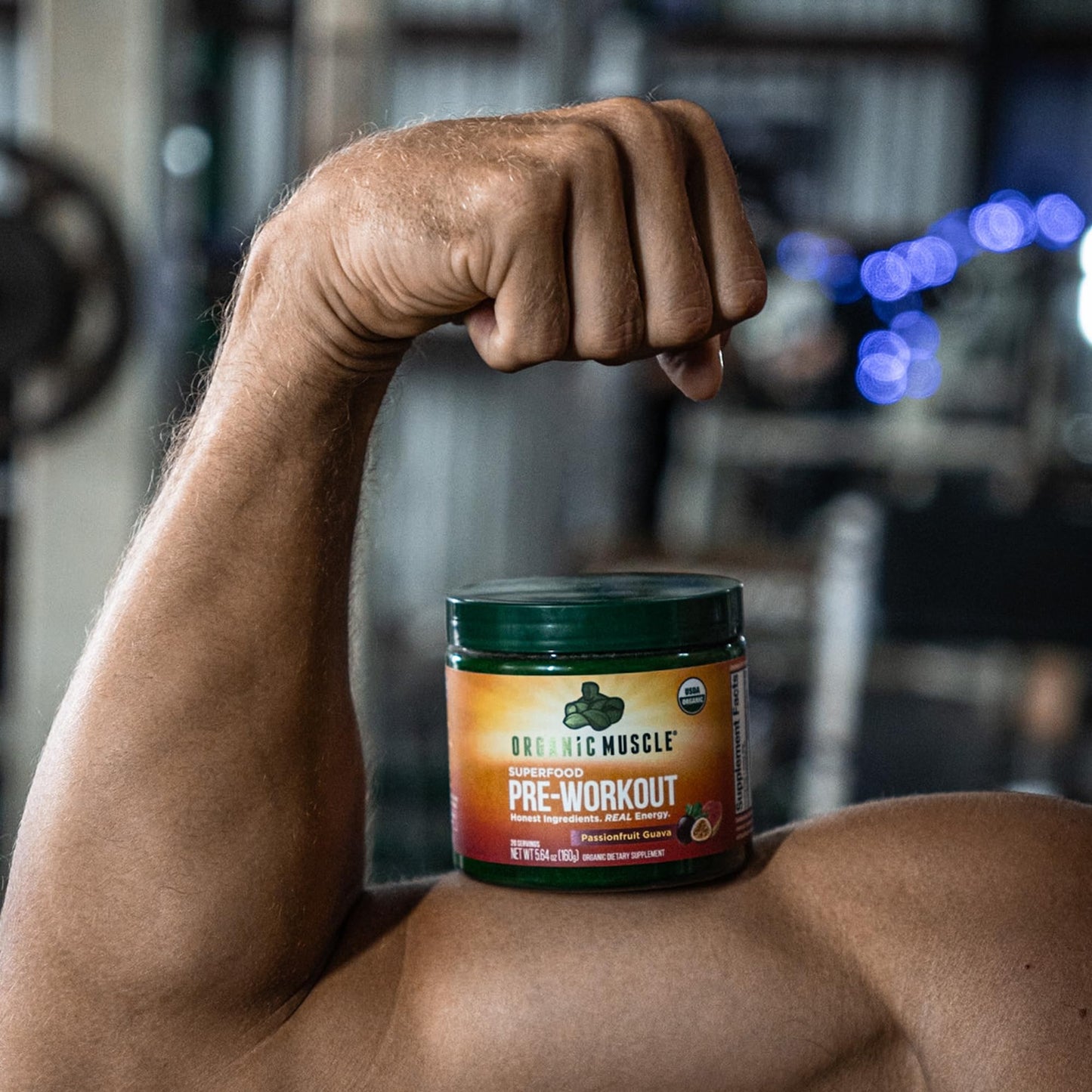 Organic Muscle Pre Workout Powder Passionfruit Guava 5.64 oz