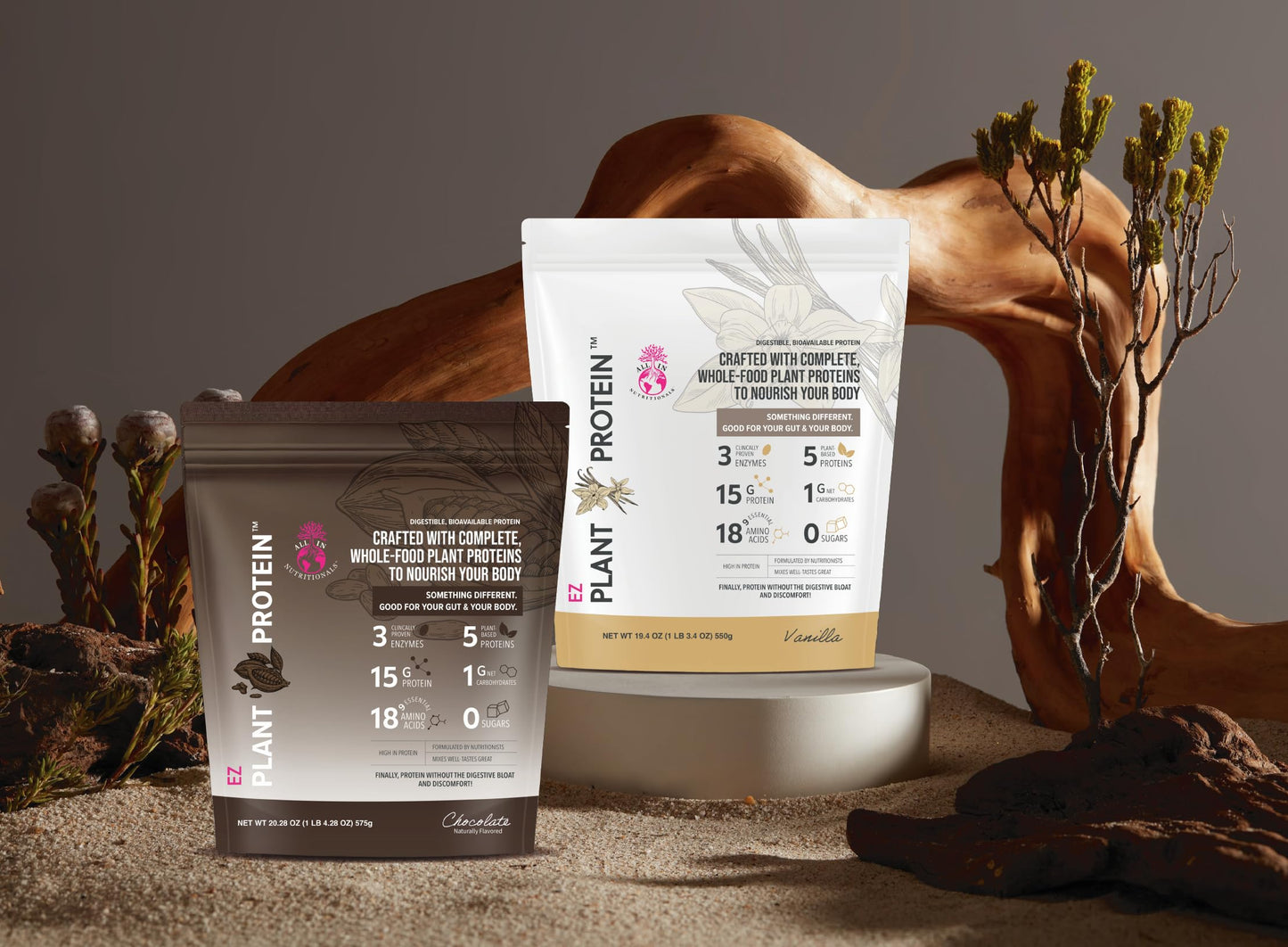 All In Nutritionals EZ Plant Protein Powder, 25 Servings