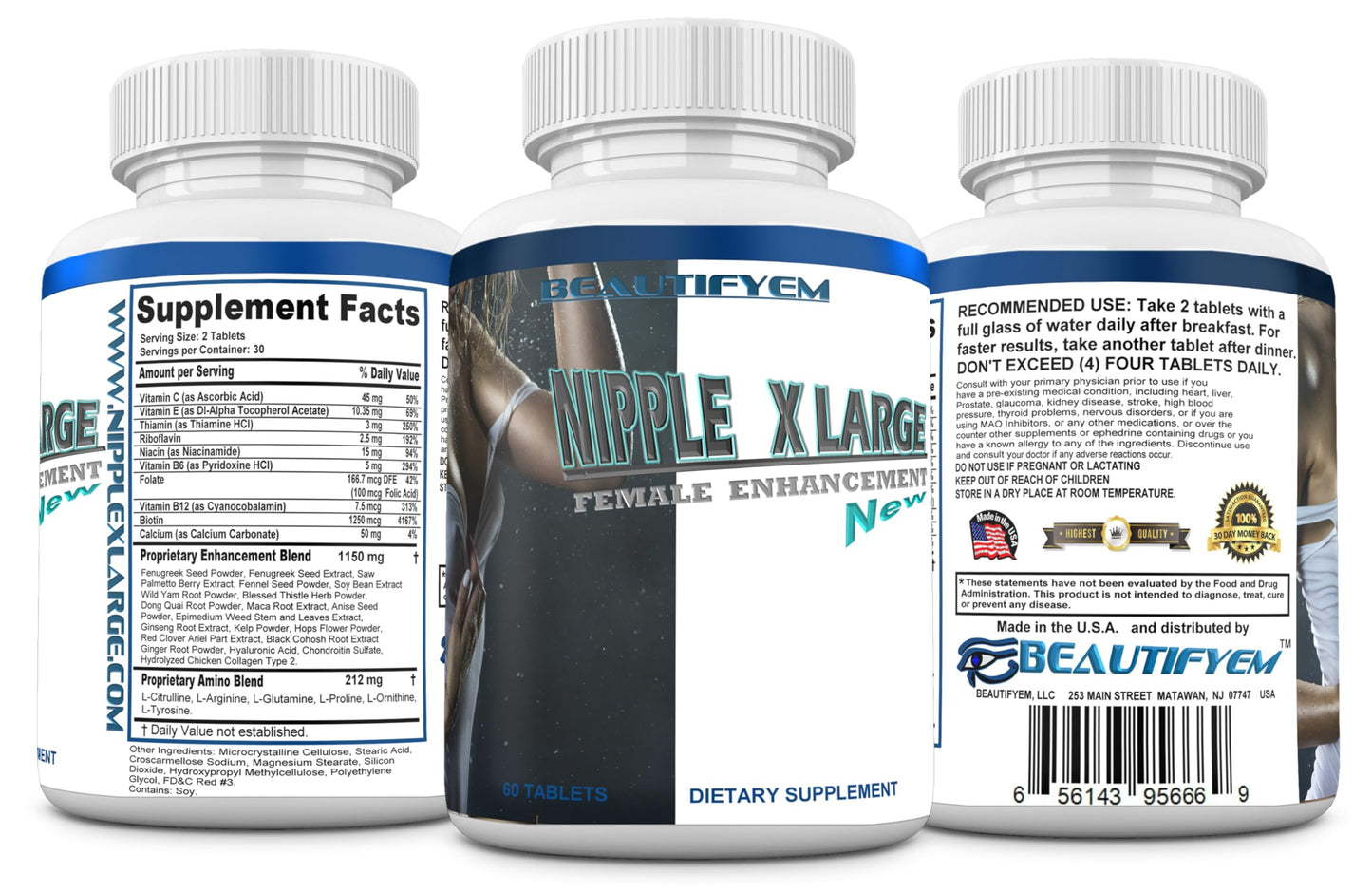 BEAUTIFYEM Nipple X-Large Nipple and Breast Enlargement Supplement Tablet 60 Count
