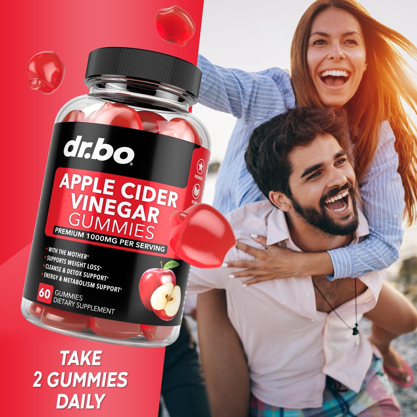 DR. BO ACV Apple Cider Vinegar Gummies 60 Count