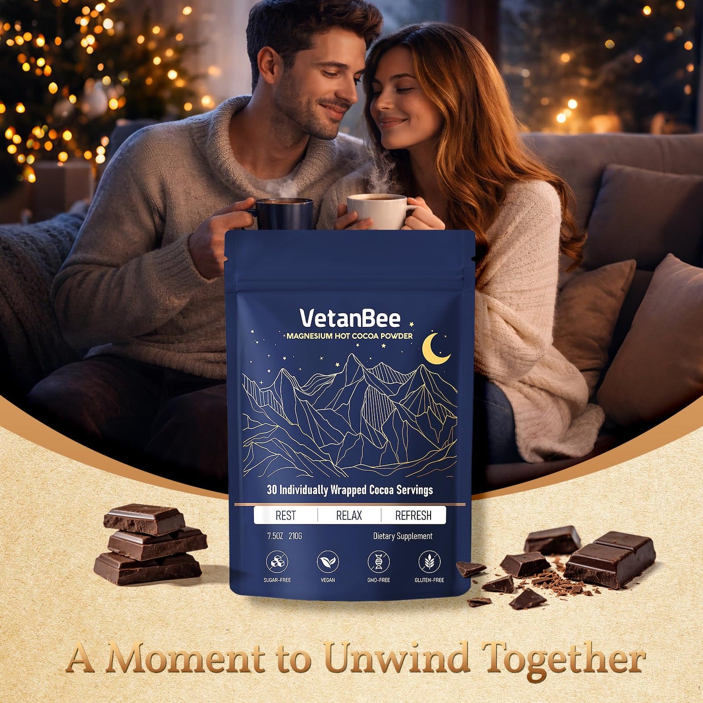 VetanBee Magnesium Sleep Cocoa Drink Powder 1 Ounce