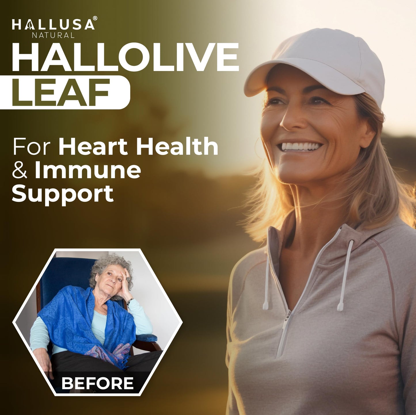 Hallusa Natural Olive Leaf Supplement Capsules 60 Capsules