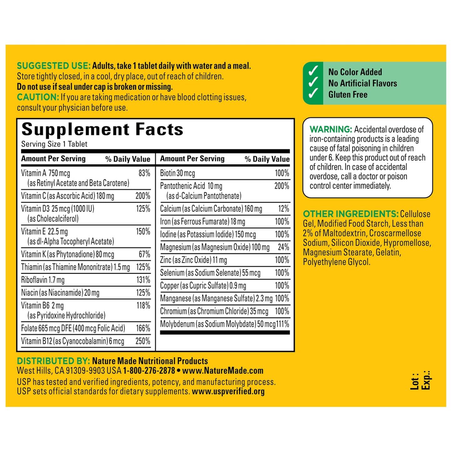 Nature Made Multivitamin with Iron, 130 Tablets