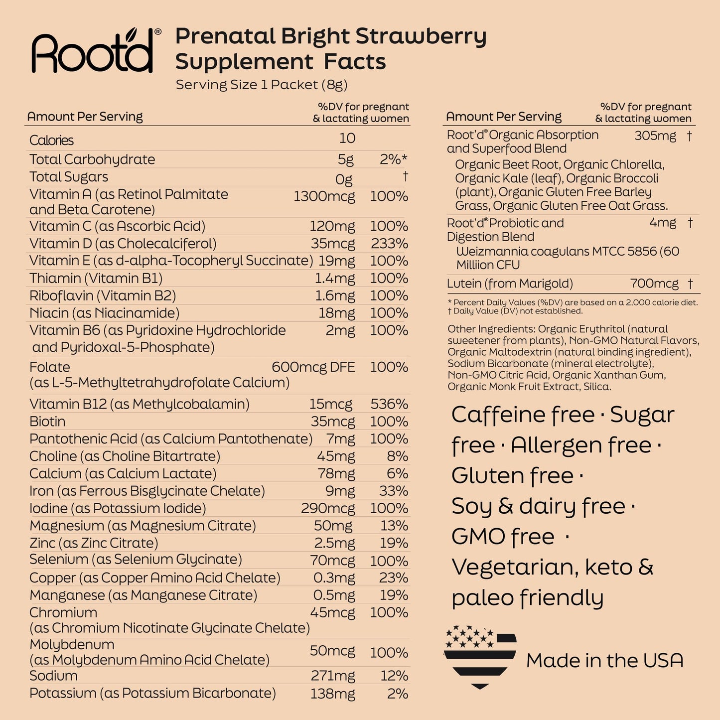 Root'd Prenatal Multivitamin Powder 7.5