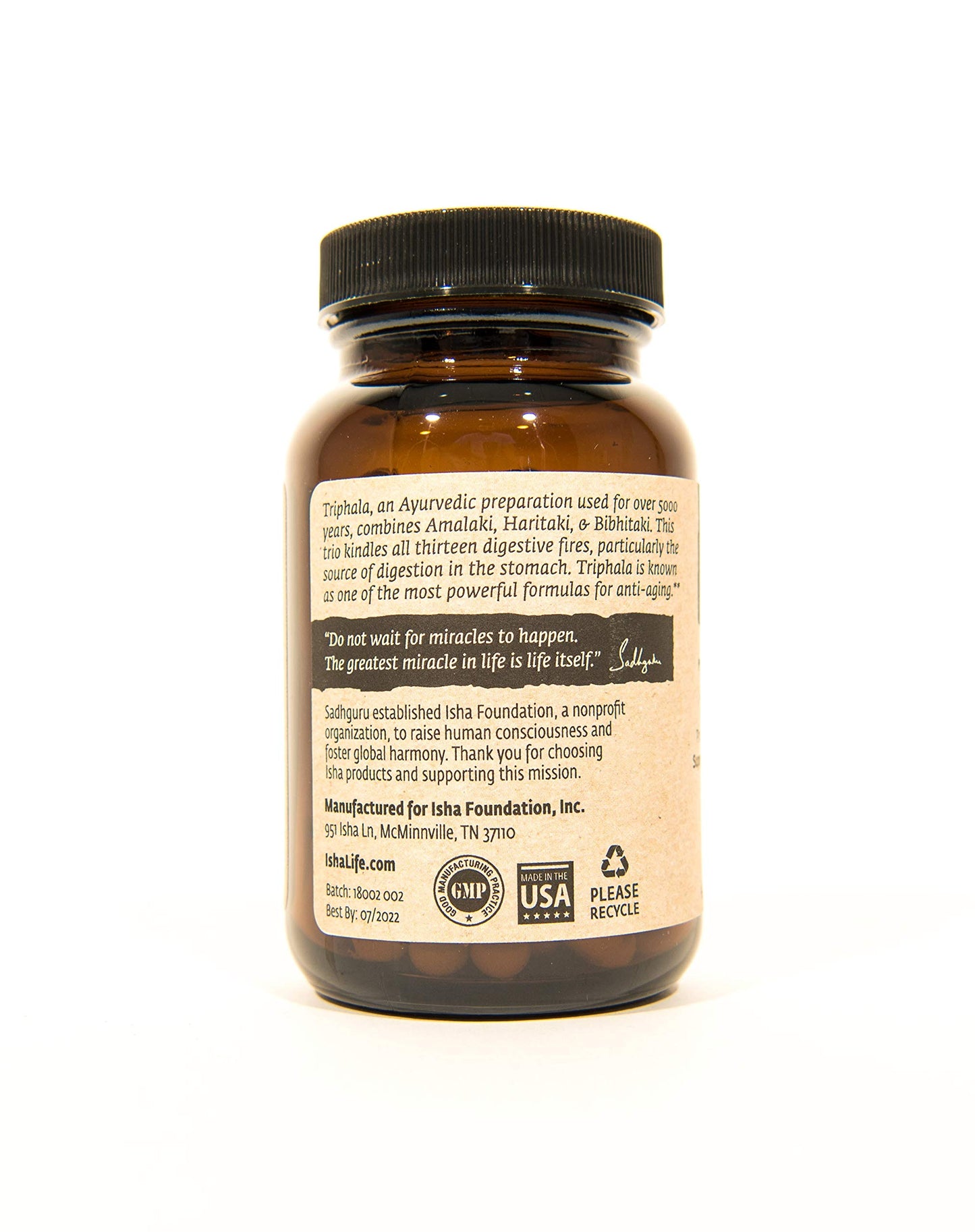 ISHA Organic Triphala Capsules 1 Count