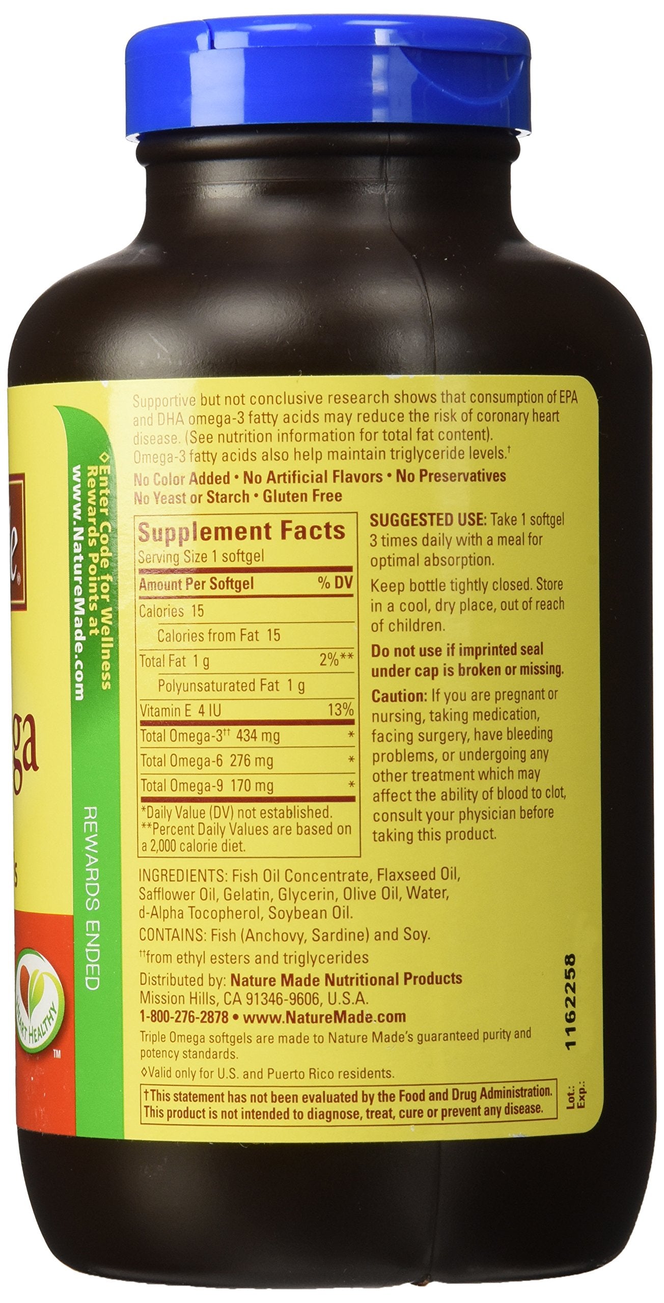 Nature Made Triple Omega 3-6-9 Softgels, 180-count