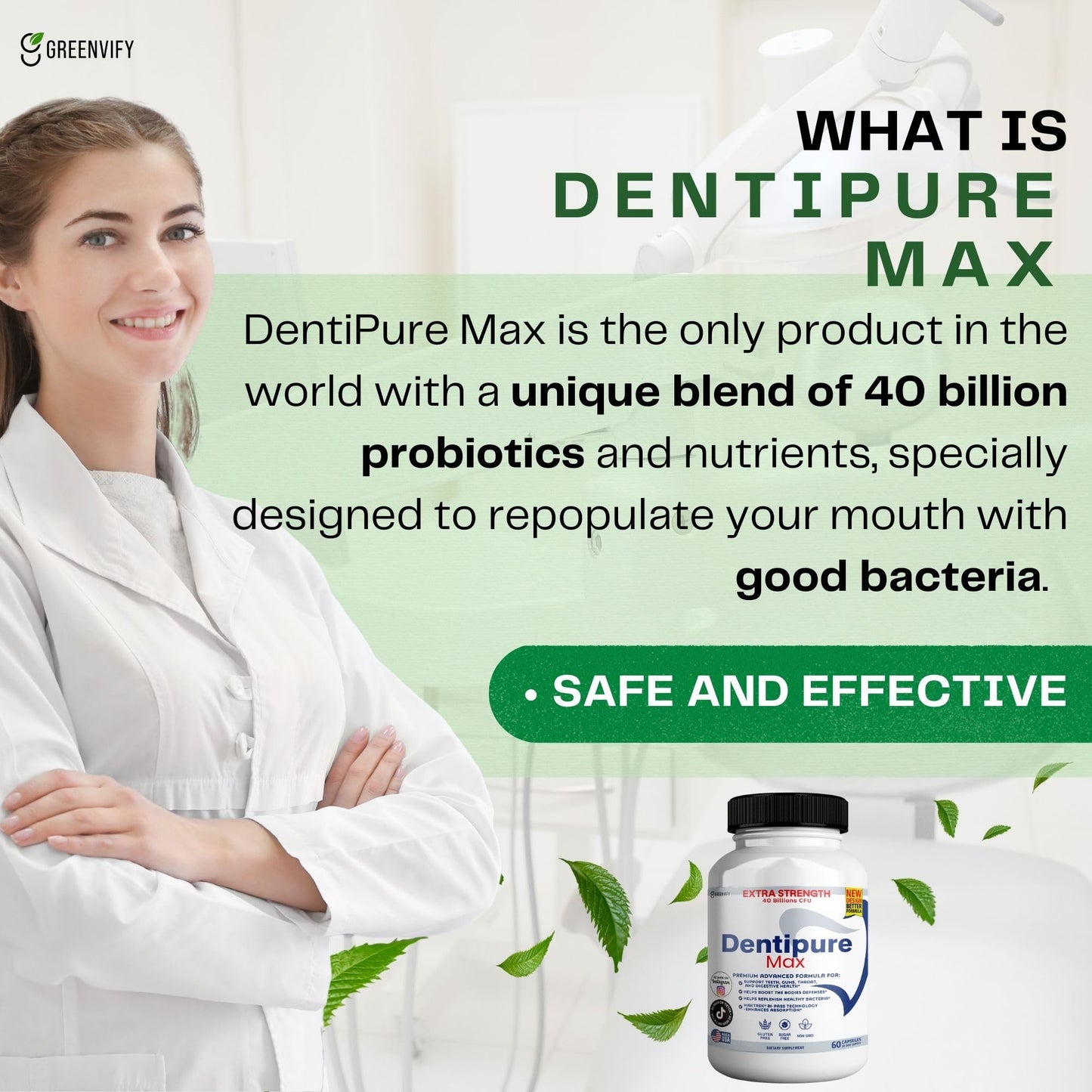 GREENVIFY Dentipure Max Probiotic Supplement Capsules 180