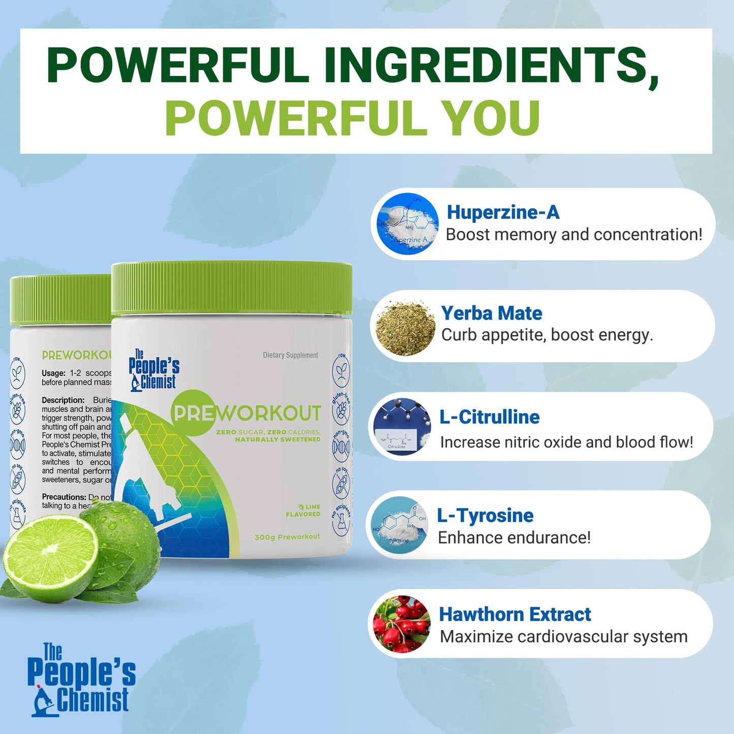People's Chemist The Pre-Workout (Lime) Powder 10.58 Ounce