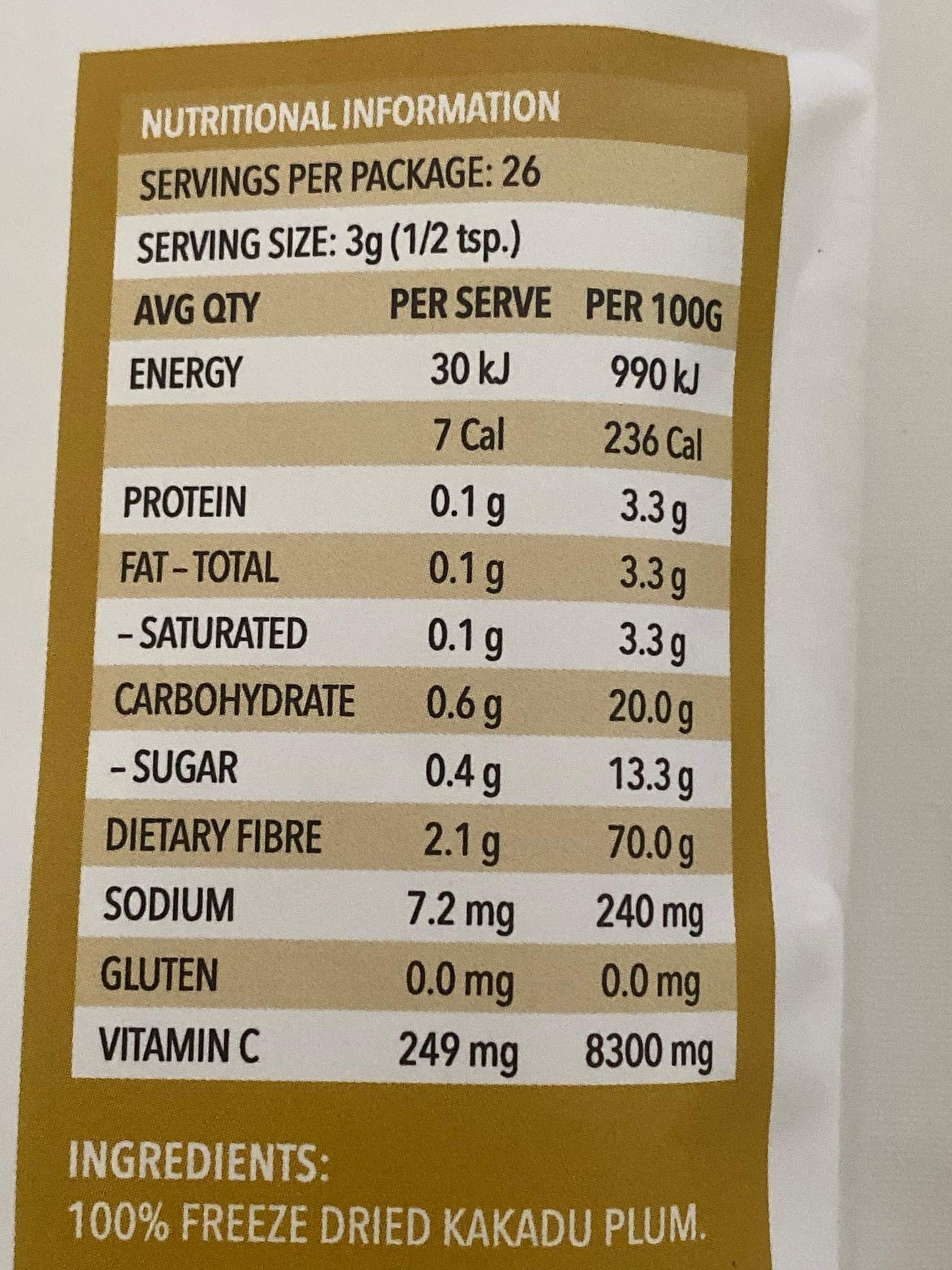 The Australian Superfood Company Kakadu Plum Freeze Dried Powder 2.82 Ounce
