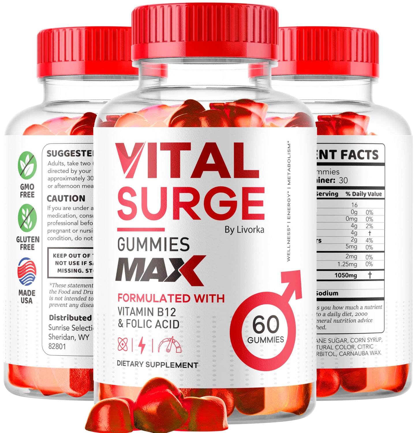 LIVORKA Vital Surge for Men Gummies, 60 Gummies