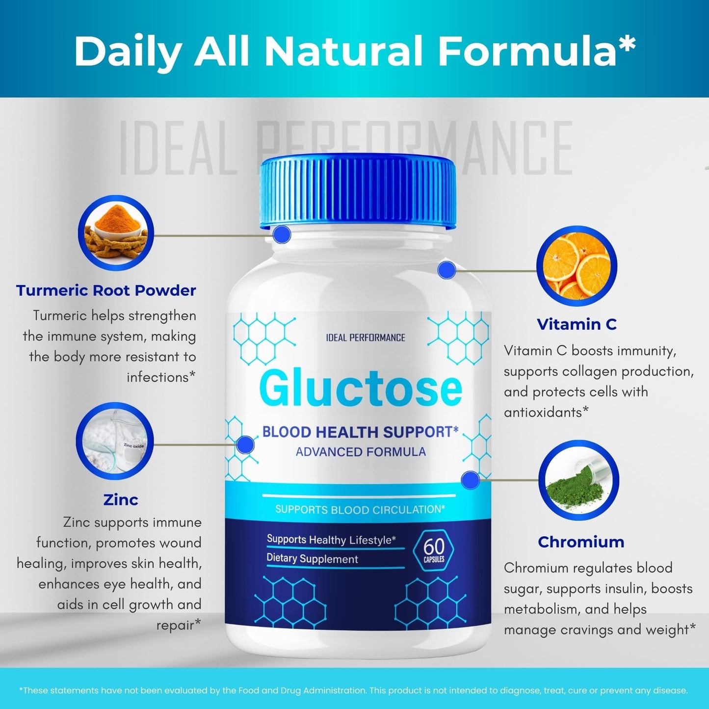 IDEAL PERFORMANCE Gluctose Advanced Blood Formula Capsules, 120 Capsules