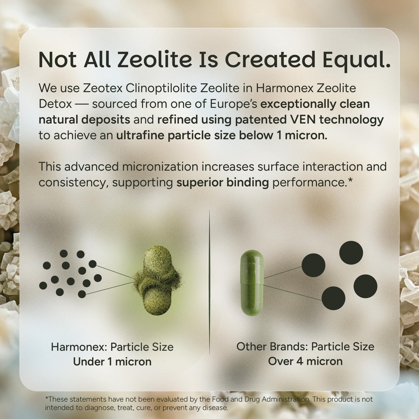Harmonex Zeolite Detox Micropollutant Binder Tablets 100 Count
