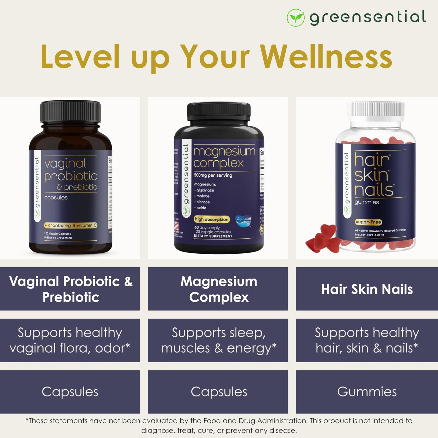 Greensential Vaginal Probiotics & Prebiotics Capsule, 120 Count