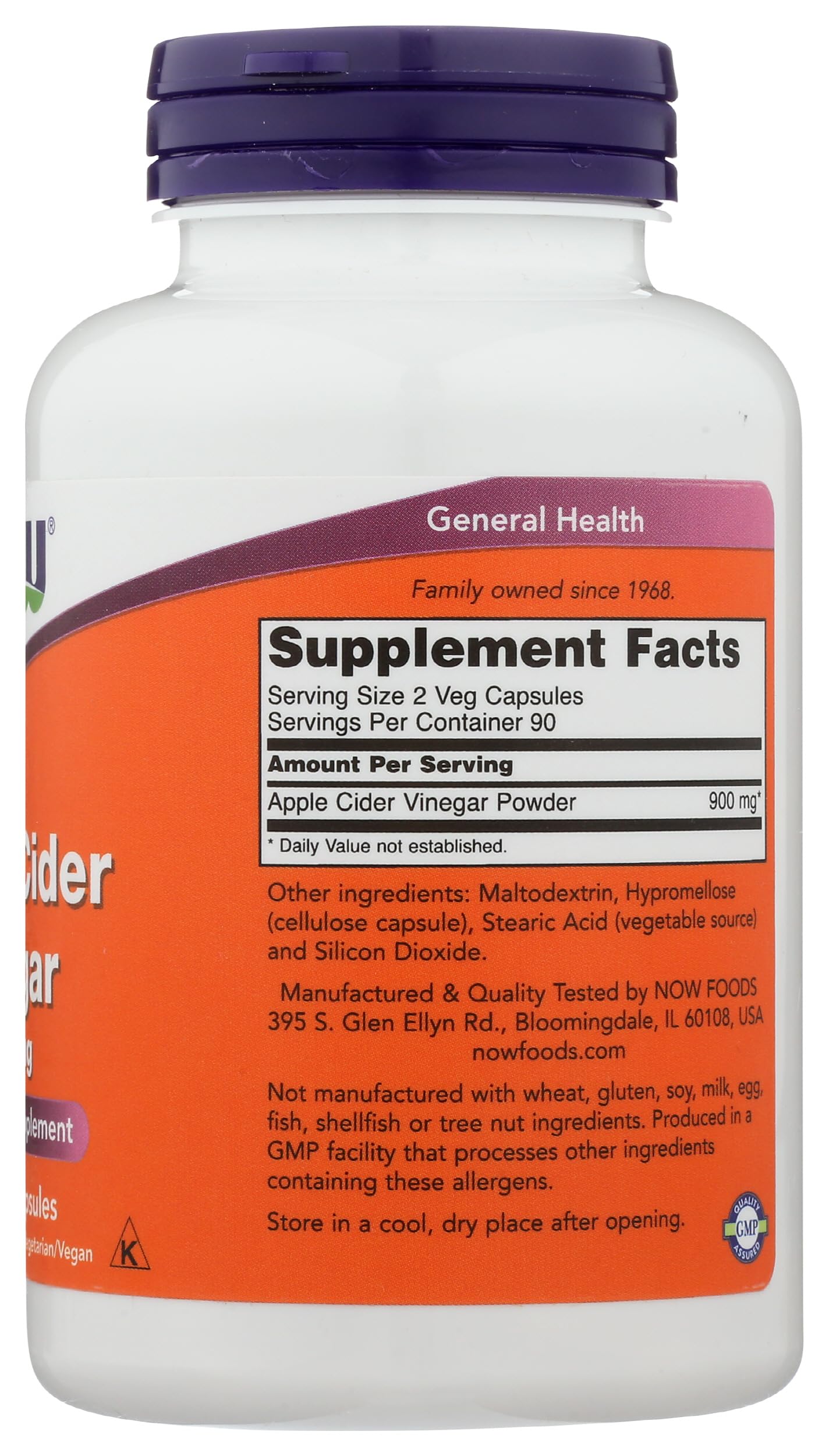 NOW Foods Cider Vinegar Diet 450Mg Capsules 180