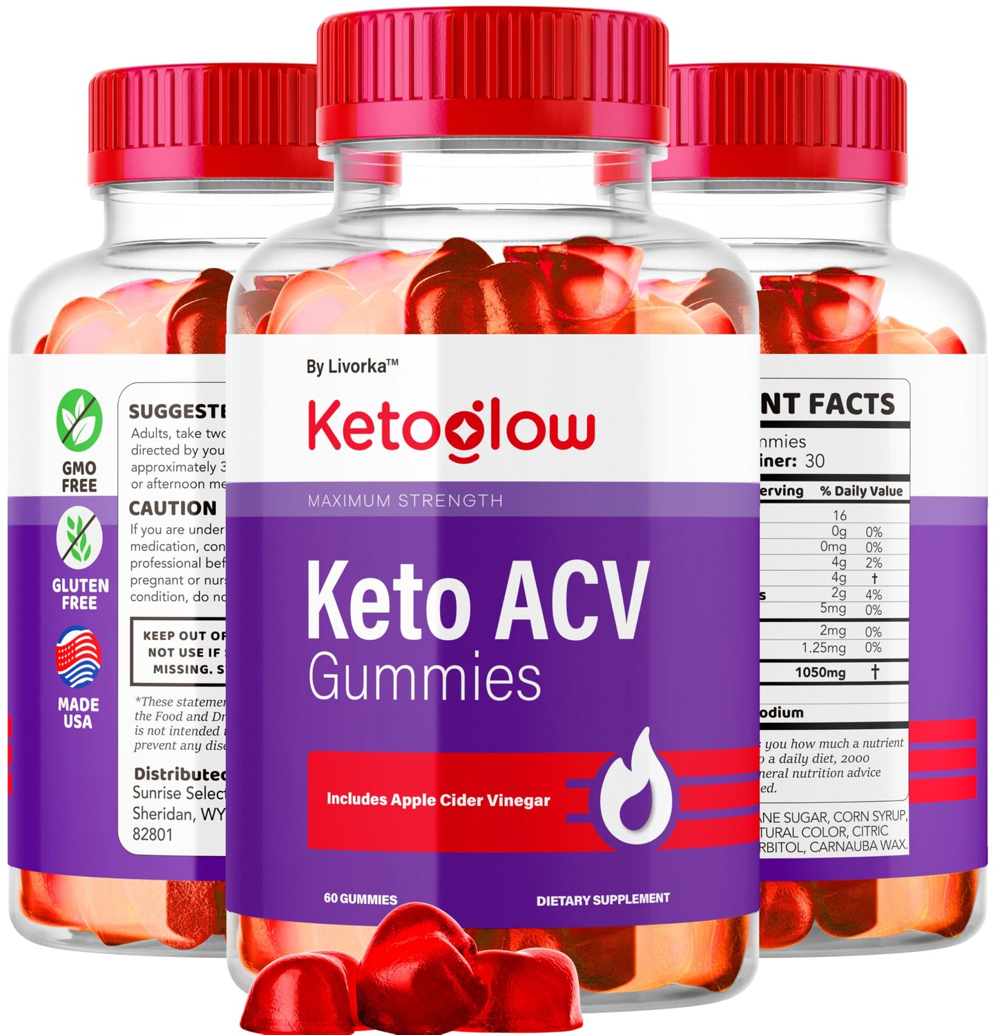 LIVORKA KetoGlow Keto ACV, 60 Gummies