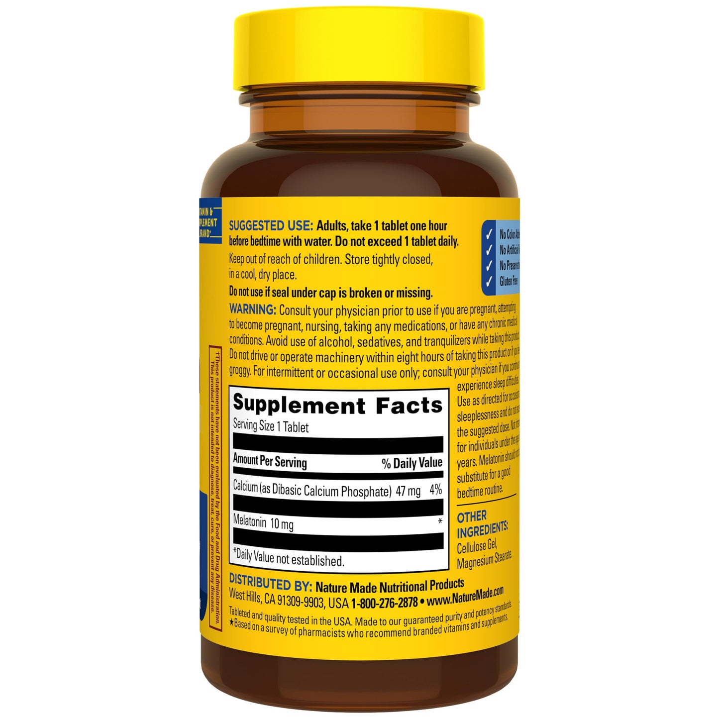 Nature Made Melatonin 10mg Maximum Strength for Sleep Support, 70 Tablets